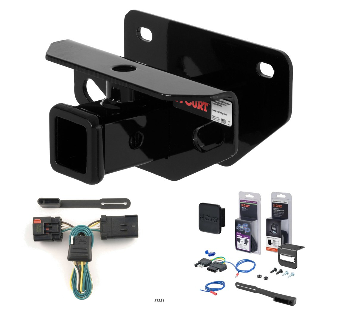 2003 - 2010 Dodge Ram 3500 Excluding factory receiver Curt 2" Class 3 Trailer Tow Hitch + 5-Flat Wiring Kit Tow Boat/Utility Trailer with Surge Brakes 13333 thumbnail 1