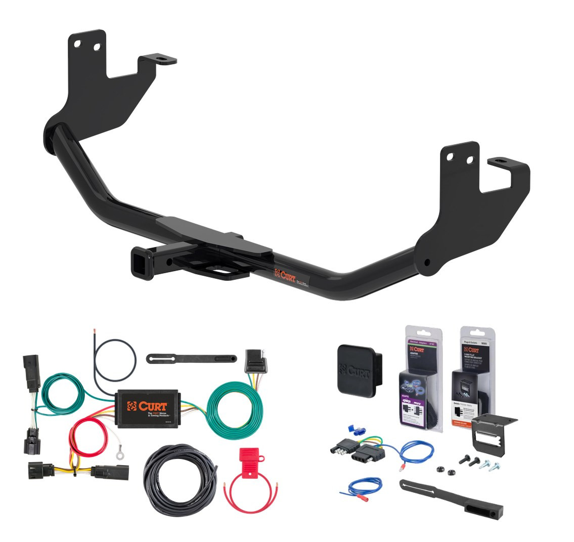 2017 - 2022 Buick Encore Curt 1-1/4" Class 1 Trailer Tow Hitch + 5-Flat Wiring Kit Tow Boat/Utility Trailer with Surge Brakes 11527 thumbnail 0
