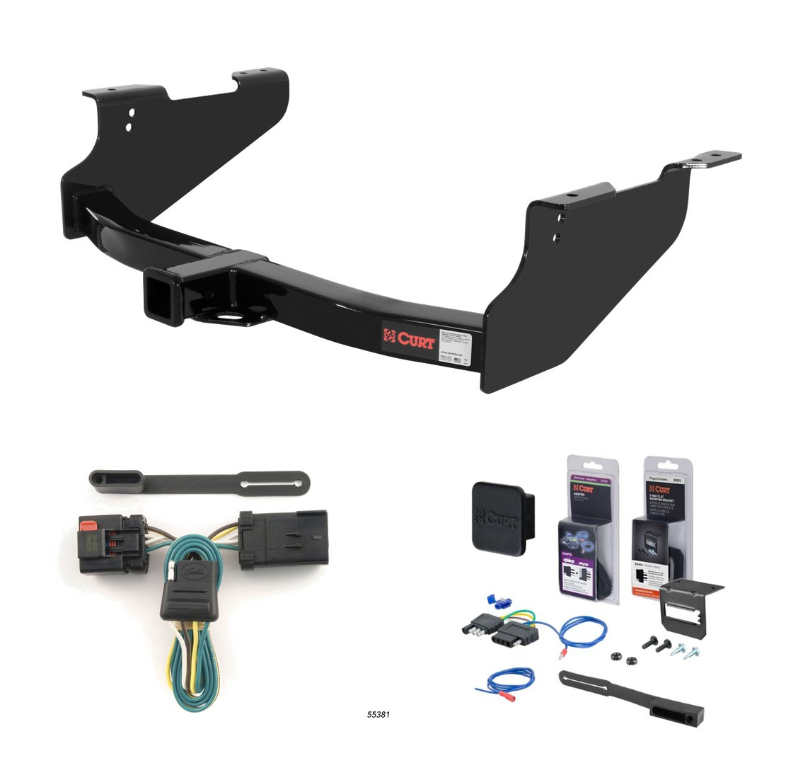 2006 - 2010 Dodge Ram 3500 Excluding factory receiver Curt 2" Class 3 Trailer Tow Hitch + 5-Flat Wiring Kit Tow Boat/Utility Trailer with Surge Brakes 13361 thumbnail 0