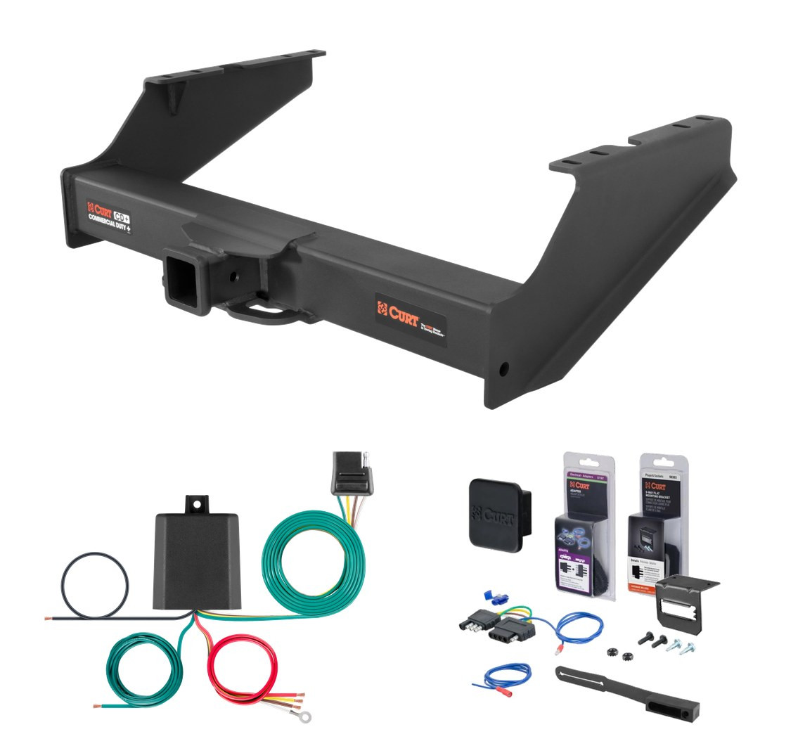 2008 - 2016 Ford F-450 Super Duty Excluding cab & chassis Curt 2-1/2" Class 5 Trailer Tow Hitch + 5-Flat Wiring Kit Tow Boat/Utility Trailer with Surge Brakes 15810 thumbnail 0