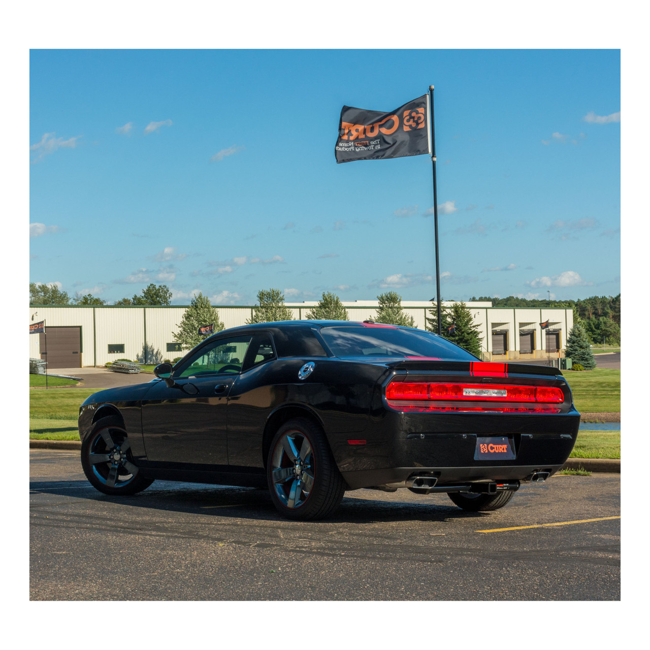 2015 - 2016 Dodge Challenger Curt 2" Class 3 Trailer Tow Hitch + 5-Flat Wiring Kit Tow Boat/Utility Trailer with Surge Brakes 13093 thumbnail 4