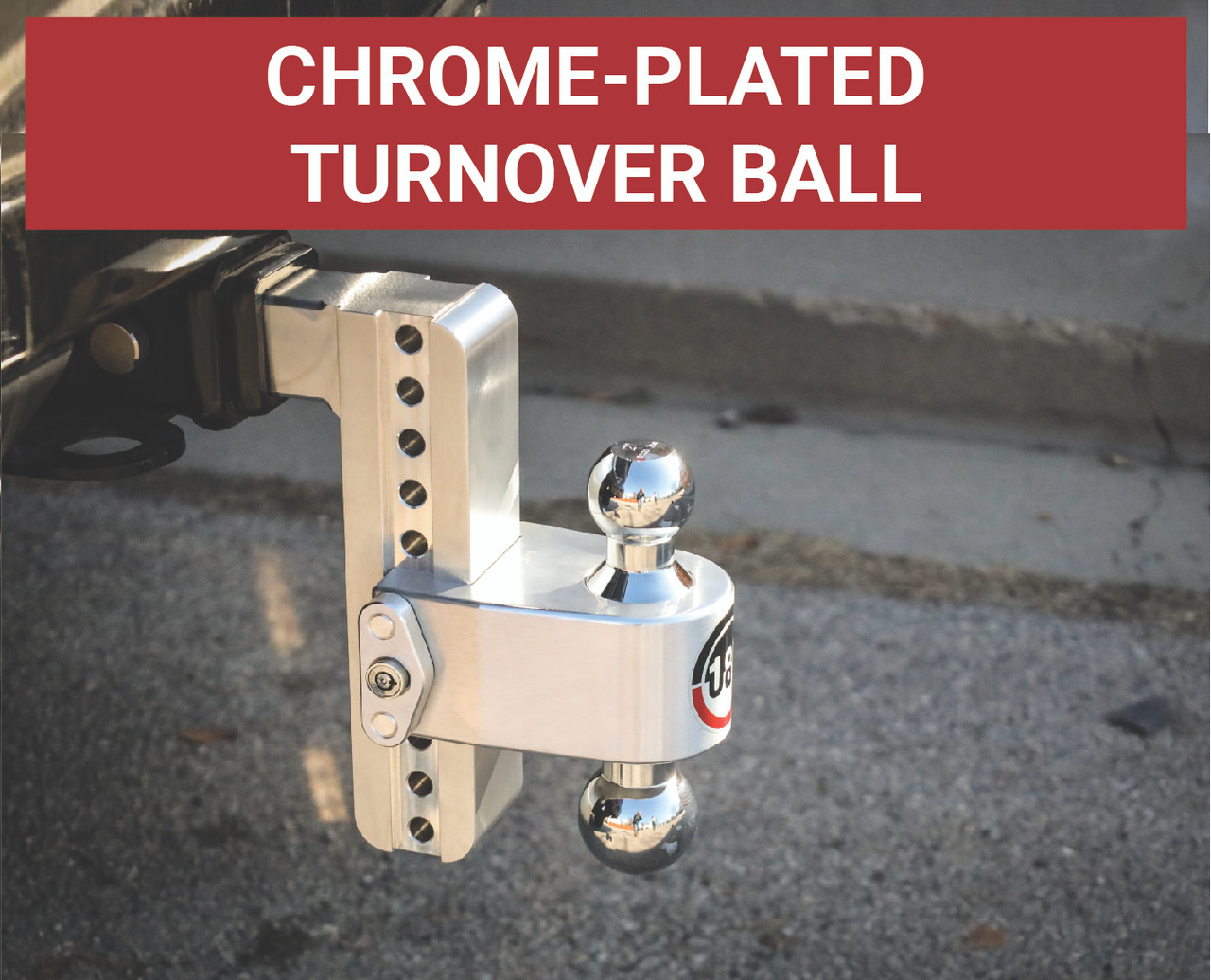 Weigh Safe 180 Hitch - Drop Hitch w/Chrome Combo Ball - 8" Drop for 3" Shank CTB8-3 thumbnail 5