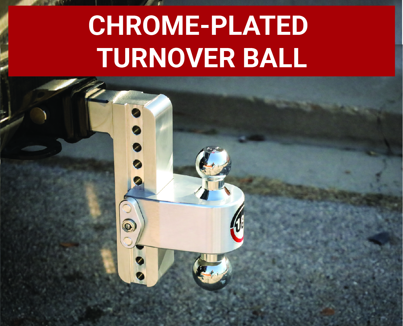 Weigh Safe 180 Hitch - Drop Hitch w/Chrome Combo Ball - 8" Drop for 2" Shank CTB8-2 thumbnail 5