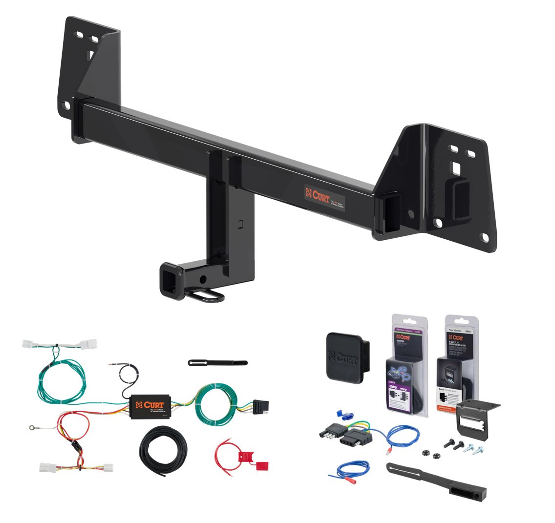 2019 - 2023 Toyota Corolla Hatchback Curt 1-1/4" Class 1 Trailer Tow Hitch + 5-Flat Wiring Kit Tow Boat/Utility Trailer with Surge Brakes 11567 thumbnail 0