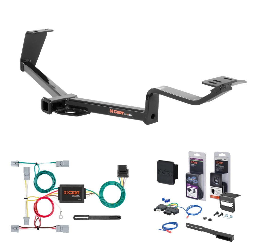 2006 - 2015 Honda Civic Sedan Curt 1-1/4" Class 1 Trailer Tow Hitch + 5-Flat Wiring Kit Tow Boat/Utility Trailer with Surge Brakes 11391 thumbnail 0