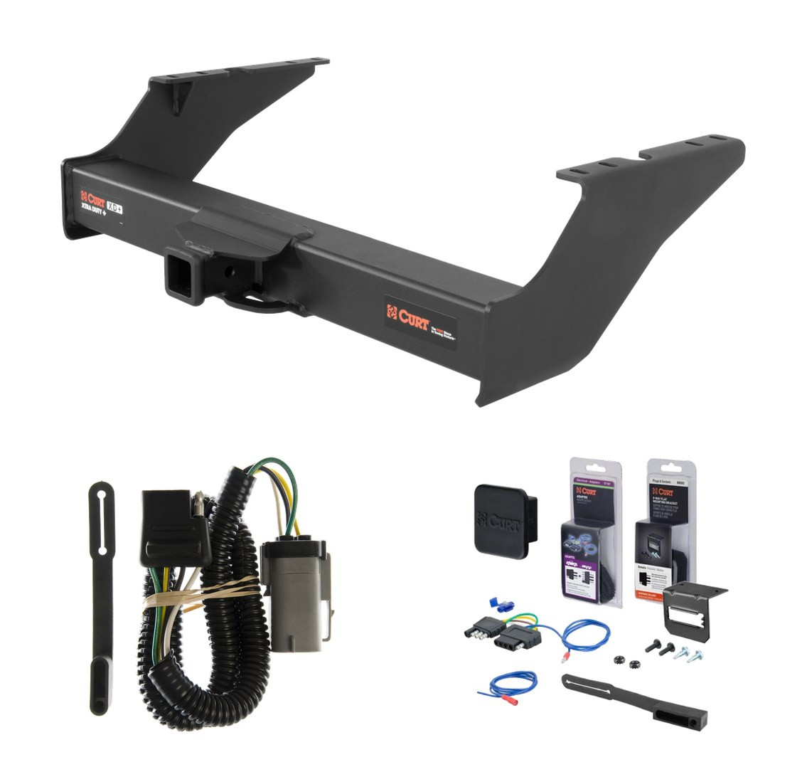2002 - 2004 Ford F-250 Super Duty Curt 2" Class 5 Trailer Tow Hitch + 5-Flat Wiring Kit Tow Boat/Utility Trailer with Surge Brakes 15410 thumbnail 0