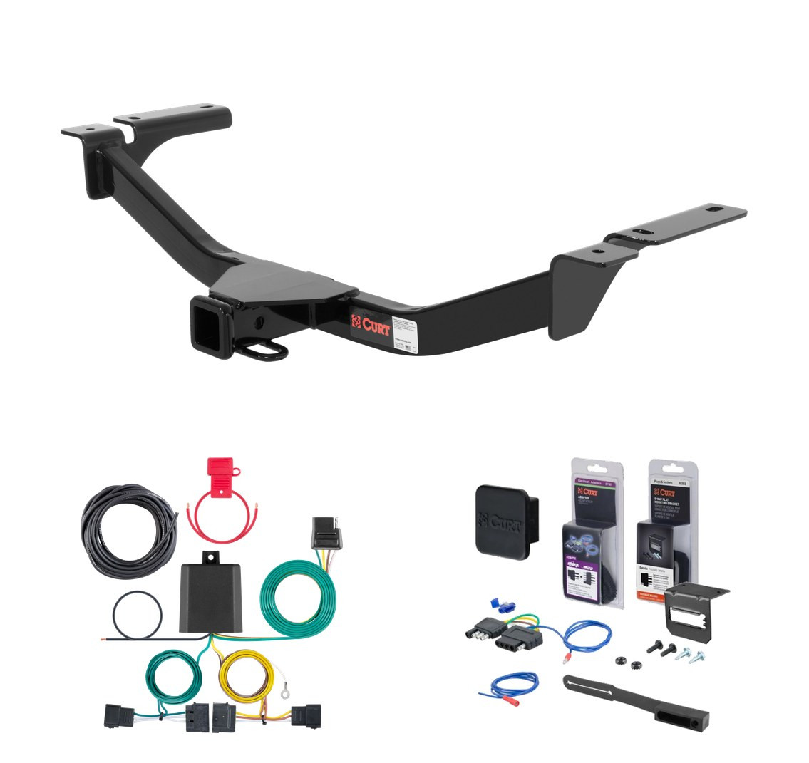 2007 - 2010 Lincoln MKX Fits beneath factory 1-1/4" receiver Curt 2" Class 3 Trailer Tow Hitch + 5-Flat Wiring Kit Tow Boat/Utility Trailer with Surge Brakes 13067 thumbnail 0