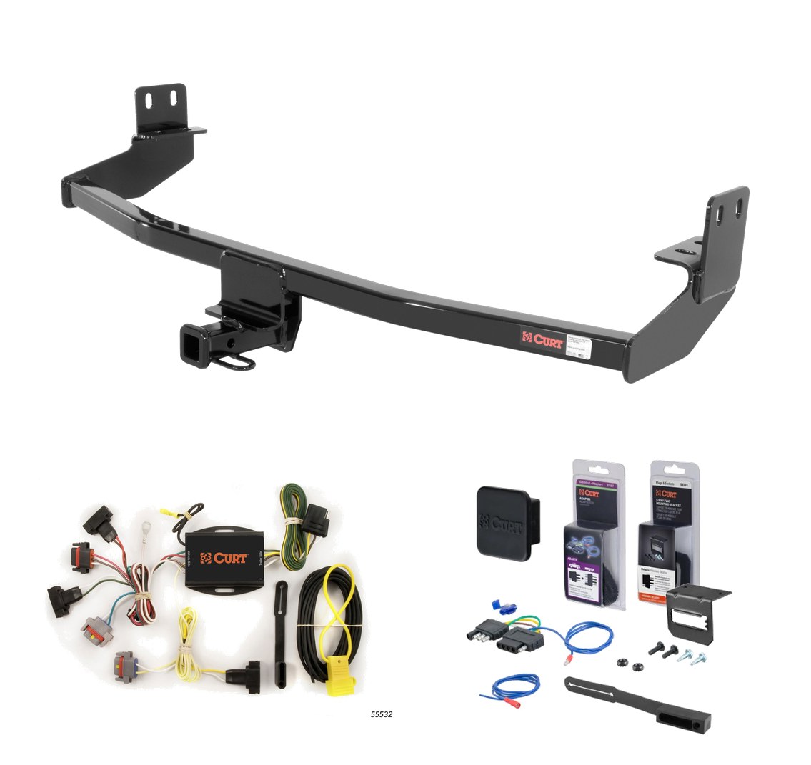 2001 - 2010 Chrysler PT Cruiser Curt 1-1/4" Class 1 Trailer Tow Hitch + 5-Flat Wiring Kit Tow Boat/Utility Trailer with Surge Brakes 11132 thumbnail 0