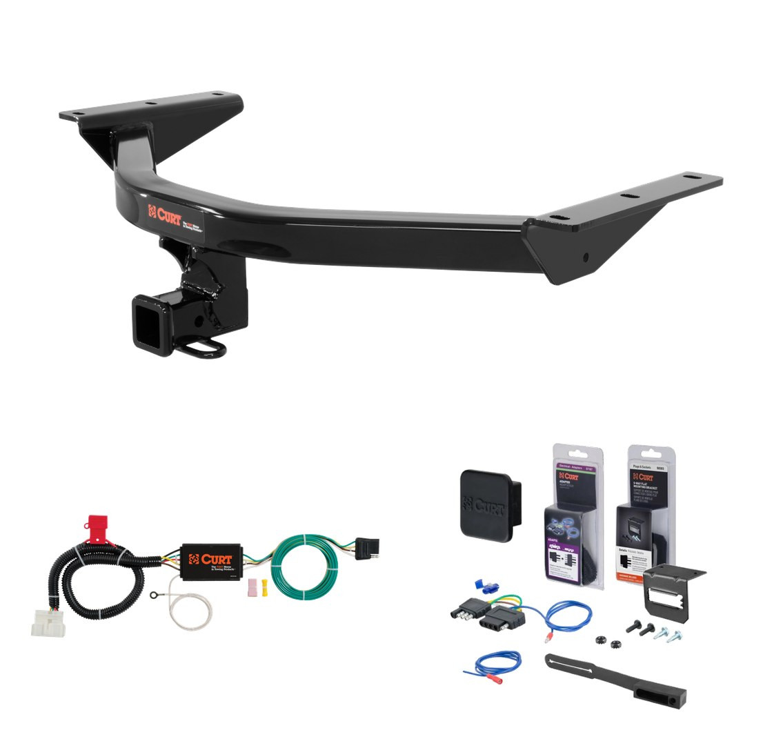 2016 - 2022 Honda Pilot Curt 2" Class 3 Trailer Tow Hitch + 5-Flat Wiring Kit Tow Boat/Utility Trailer with Surge Brakes 13146 thumbnail 0