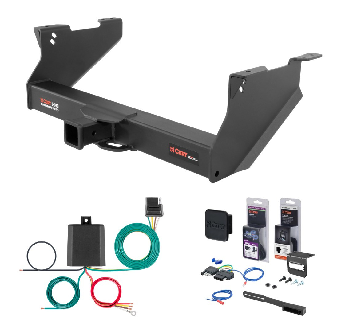 2011 - 2013 RAM 3500 6' bed, with or without factory receiver Curt 2-1/2" Class 5 Trailer Tow Hitch + 5-Flat Wiring Kit Tow Boat/Utility Trailer with Surge Brakes 15809 thumbnail 0