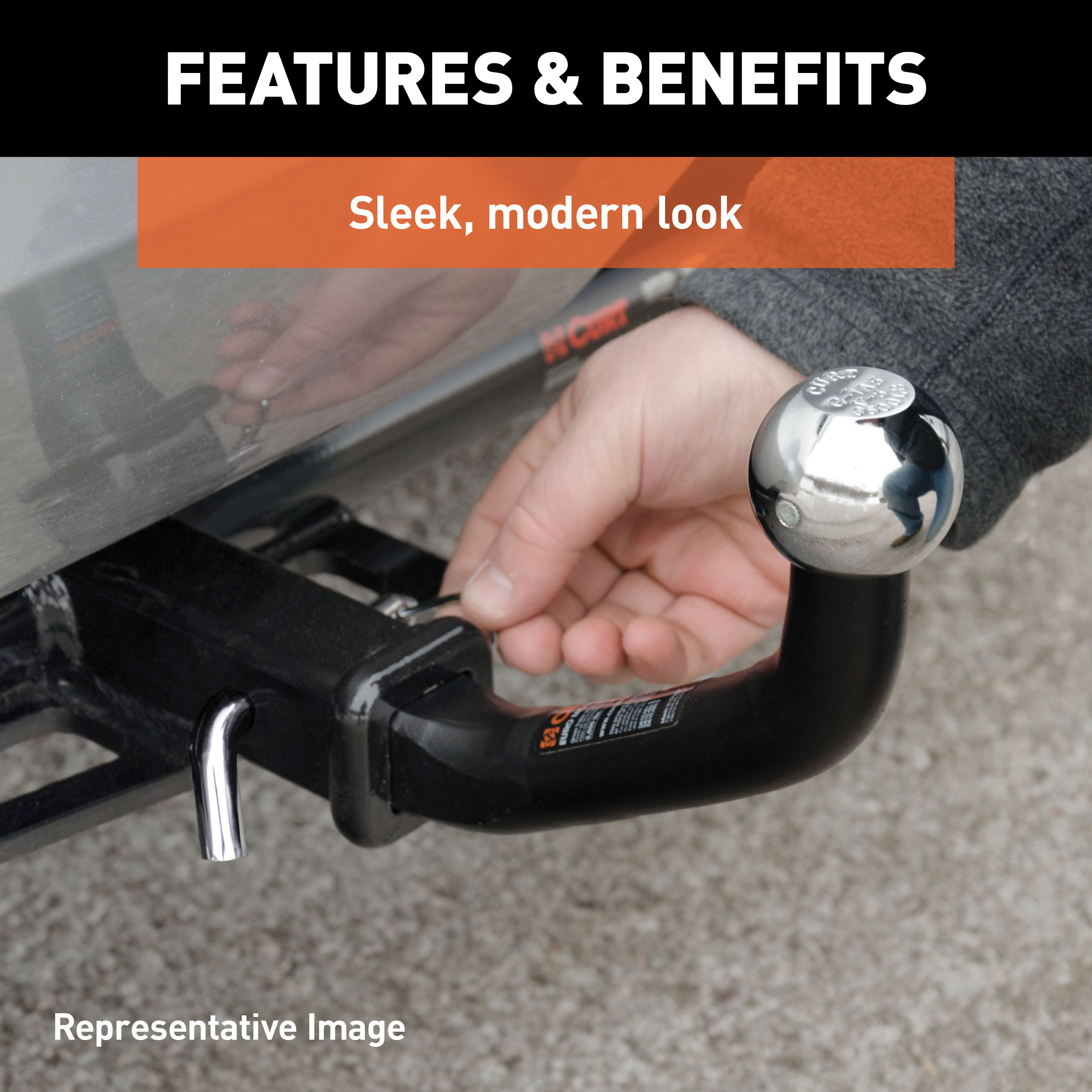 CURT Euro Mount (1-7/8" Ball, 1-1/4" Shank, 3,500 lbss., 5-1/8" High, 11-1/4" Long) Trailer Hitch Ball Mount thumbnail 3