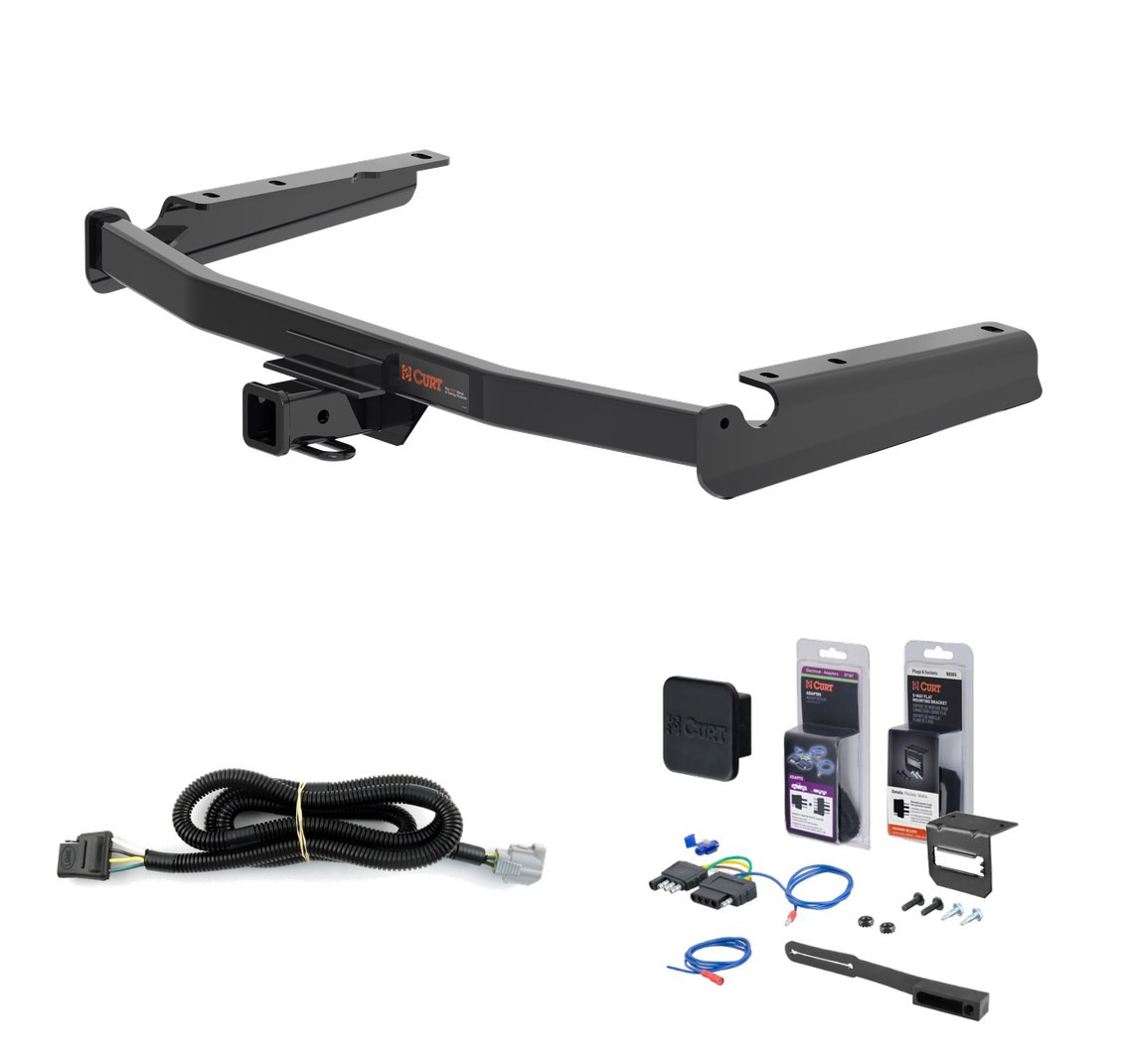 2018 - 2022 Lexus RX350L w/ factory Tow Package & Excluding twin exhaust tips Curt 2" Class 3 Trailer Tow Hitch + 5-Flat Wiring Kit Tow Boat/Utility Trailer with Surge Brakes 13394 thumbnail 0