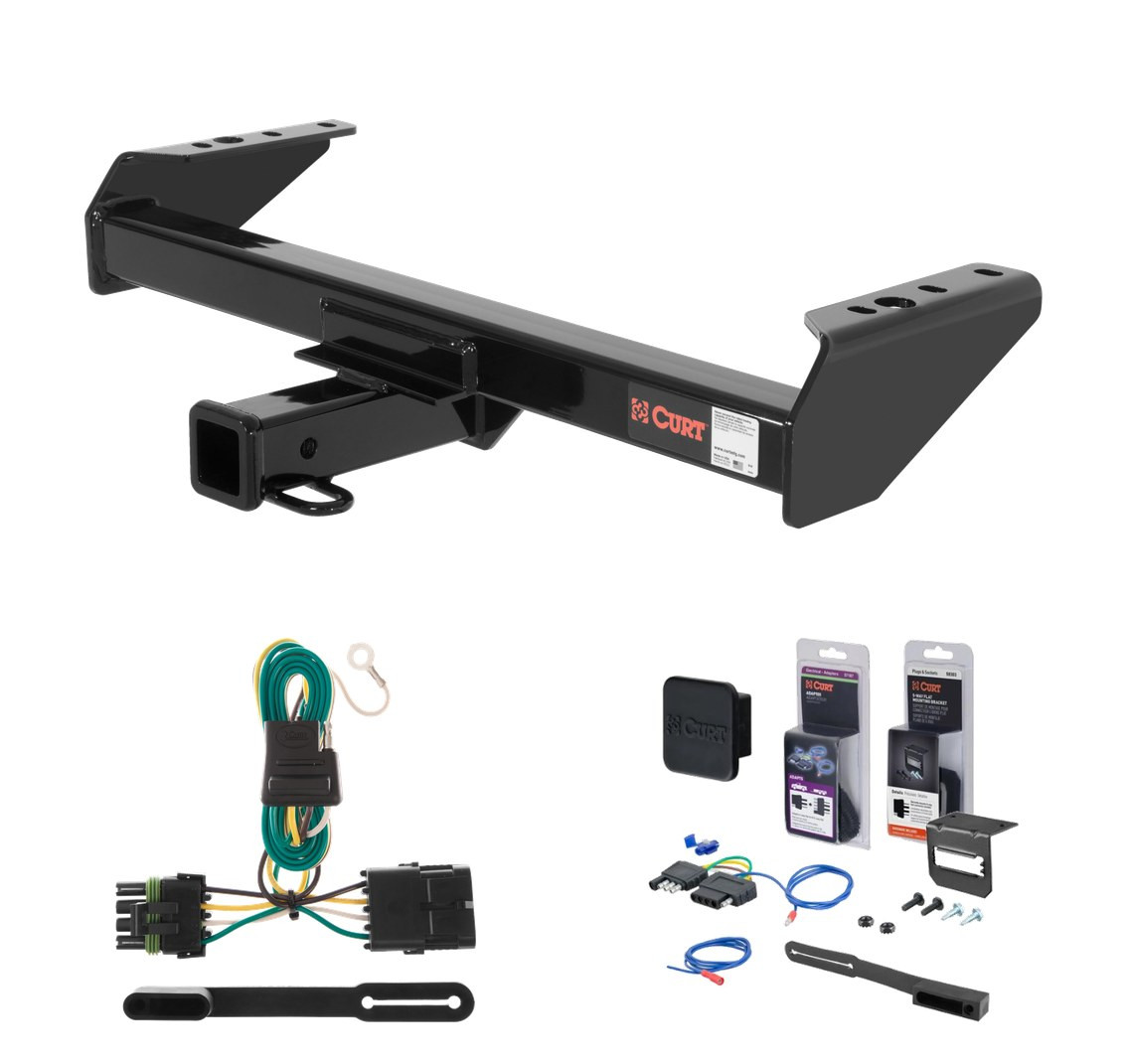 1988 - 2000 Chevrolet K3500 Cab & chassis Curt 2" Class 4 Trailer Tow Hitch + 5-Flat Wiring Kit Tow Boat/Utility Trailer with Surge Brakes 14082 thumbnail 0