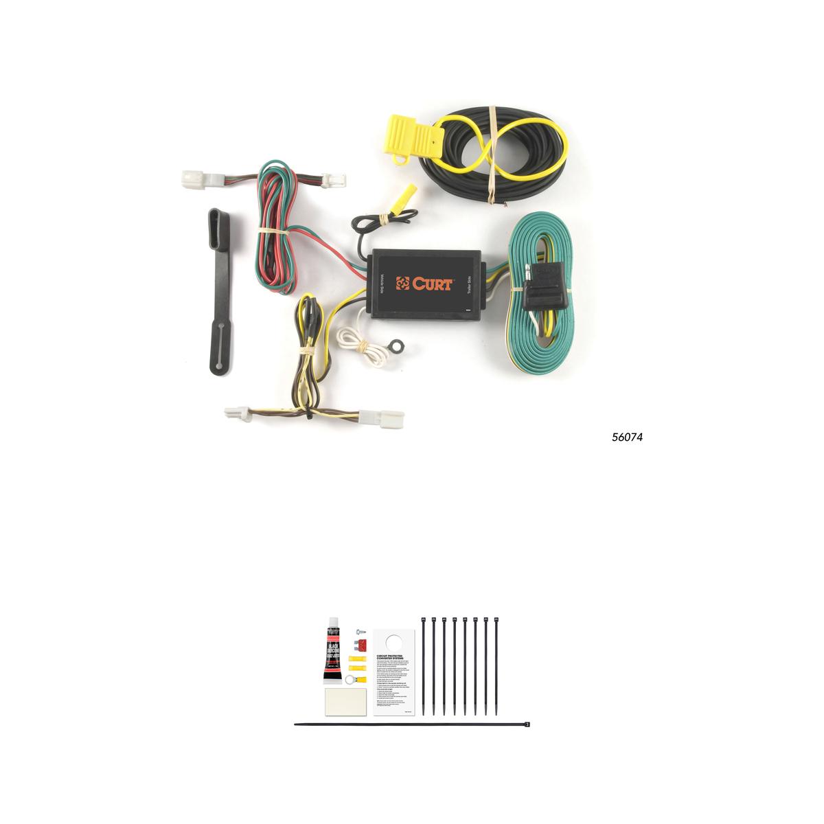 CURT Custom Wiring Harness, 4-Way Flat Output, Select Infiniti FX35, FX37, FX50, QX70 Trailer Connector Kit thumbnail 0