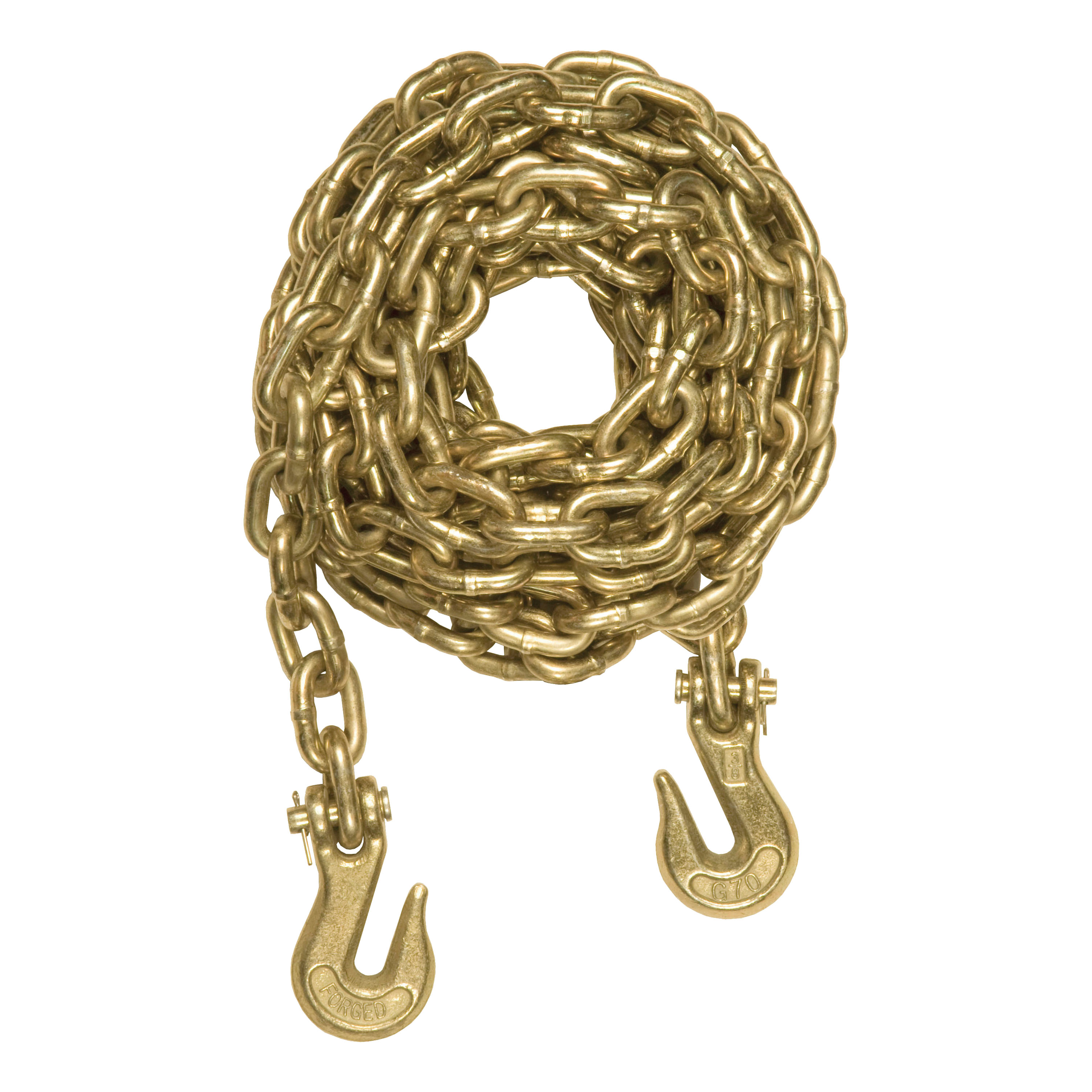 CURT 14' Transport Binder Safety Chain with 2 Clevis Hooks (26,400 lbs, Yellow Zinc) Trailer Hitch thumbnail 0