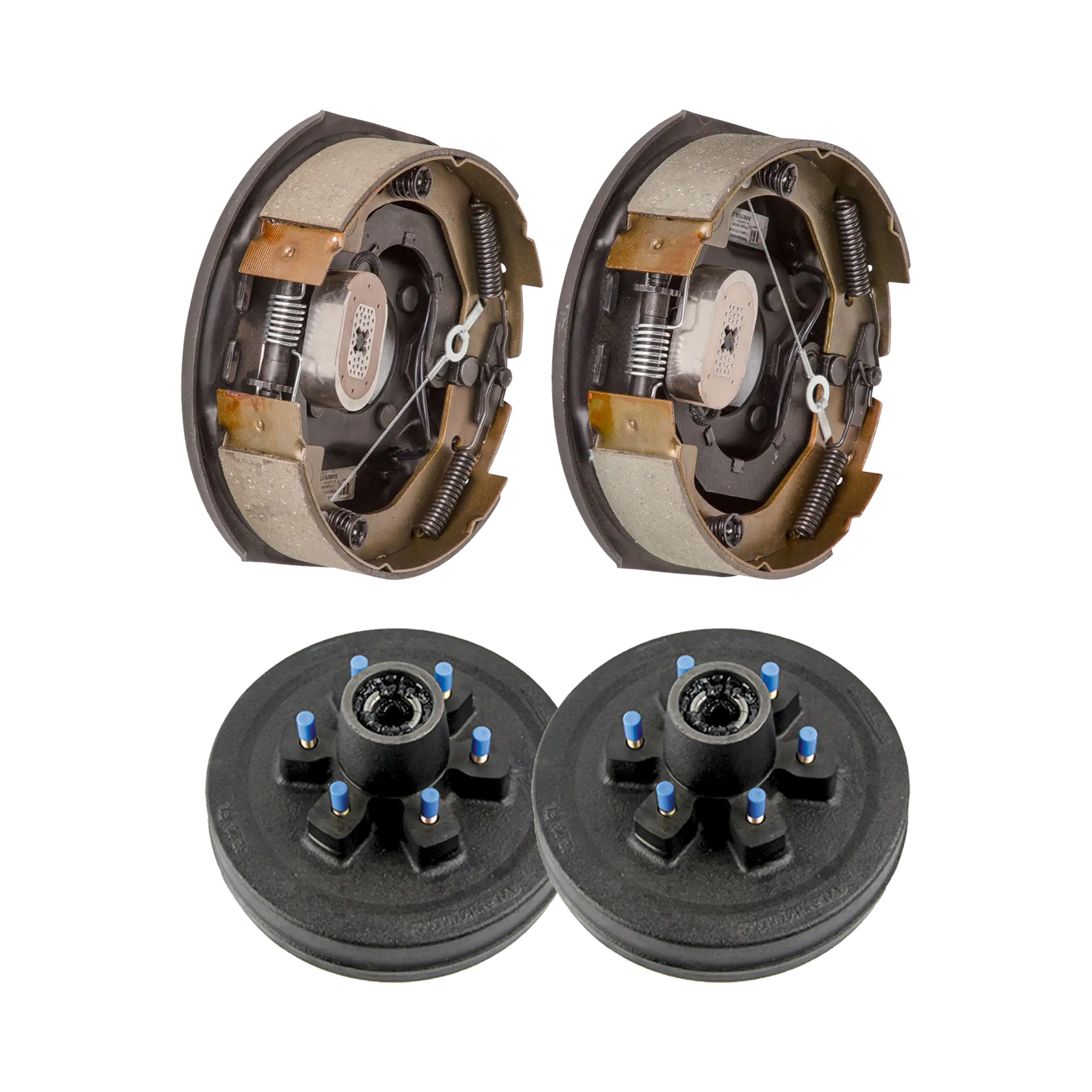 Lippert 4,400 lb RV Brake Kit – 2 Brake Drum Hubs (6 on 5.5", 1/2" Stud) with 1 Driver & 1 Passenger Forward Self-Adjusting Brake (10" x 2-1/4") thumbnail 0