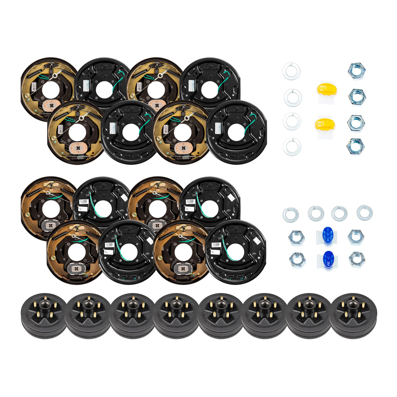 Lippert 10" 3,500 lb RV Brake Kit  8 Trailer Brake Hubs (5 on 4.5", 1/2" Stud) with 4 Left & 4 Right Forward Self-Adjusting Brake Assemblies (10" x 2.25") LIPKIT20H74 thumbnail 0