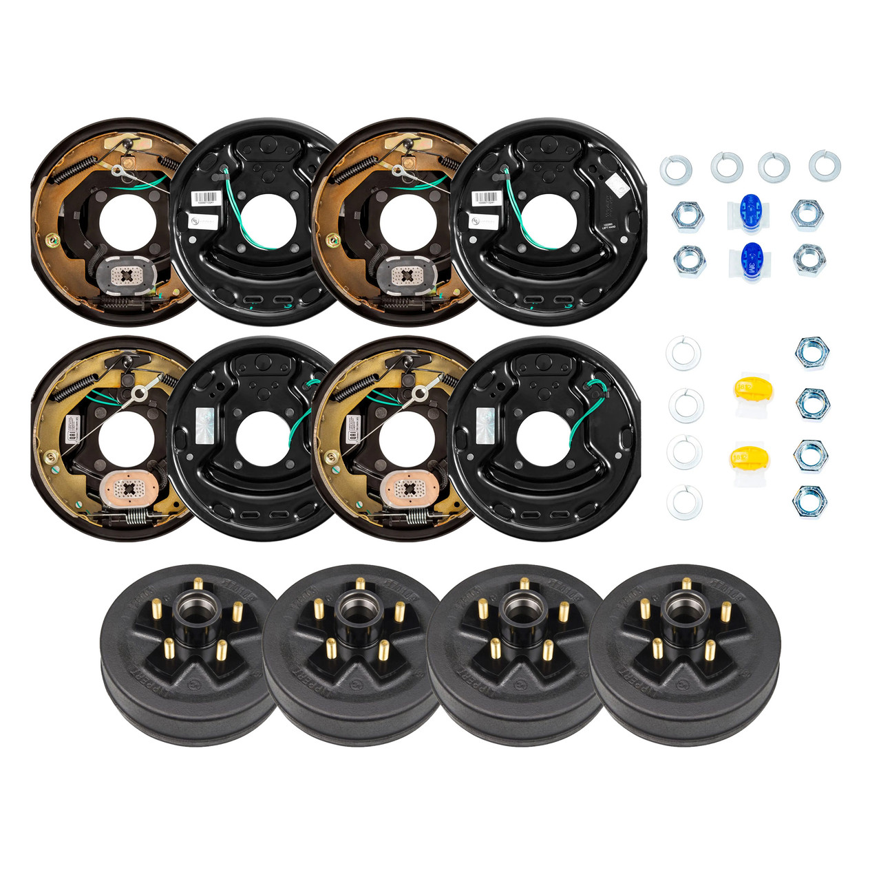 Lippert 3,500 lb Brake Kit  2 Left & 2 Right Forward Self-Adjusting RV Brake Assemblies (10" x 2.25") with 4 Trailer Brake Hubs (10", 5 on 4-1/2", 1/2" Studs) LIPKITBEDI3 thumbnail 0