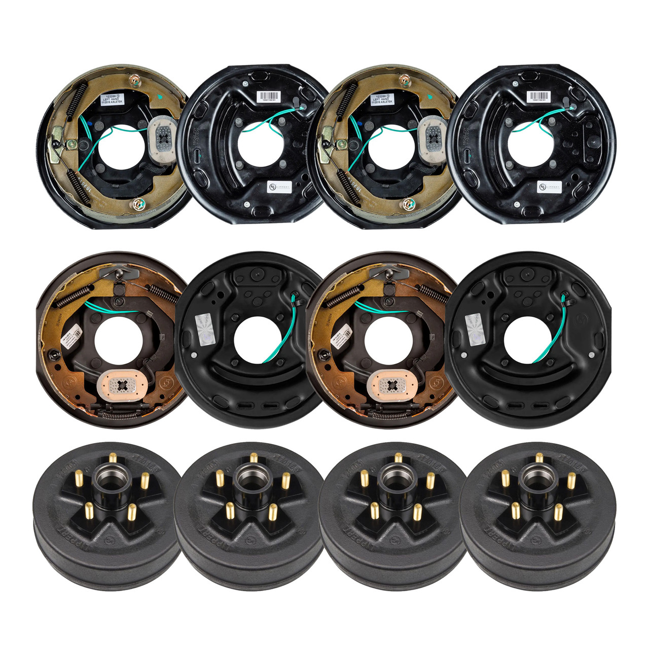 Lippert 10" 3,500 lb Electric Trailer Brake Kit  4 Trailer Brake Hubs (5 on 4.5", 1/2" Stud) with 2 Left & 2 Right Electric Brakes (10" x 2.25") LIPKITB9DI9 thumbnail 0