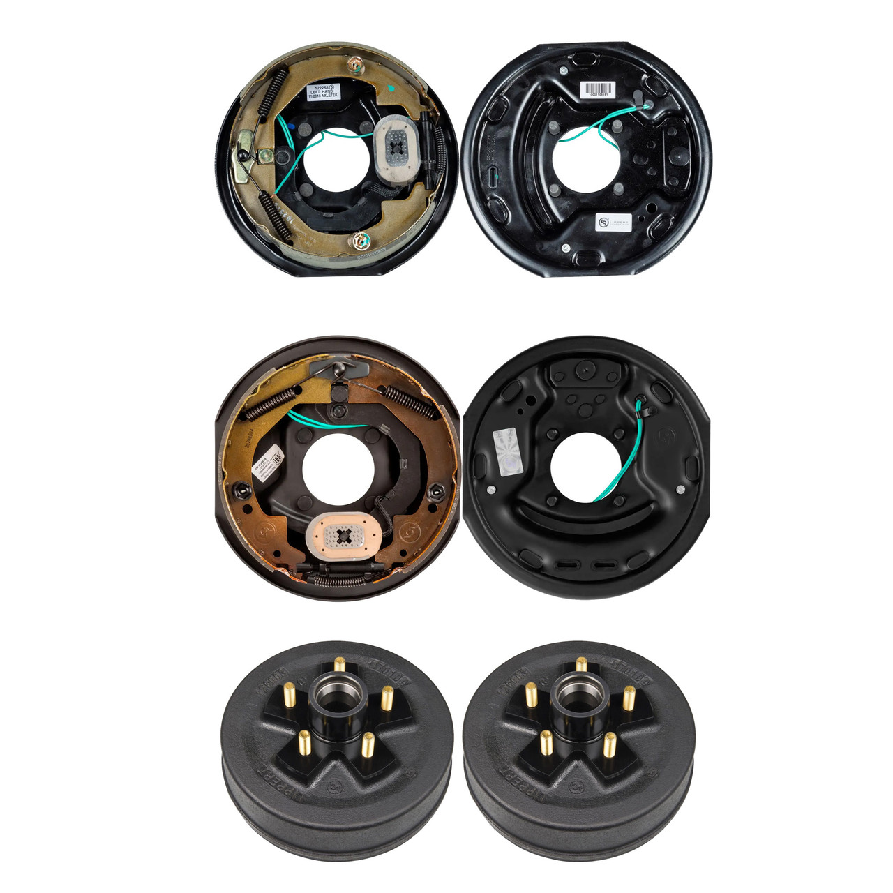 Lippert 3,500 lb Trailer Brake Kit  2 Brake Drum Hubs (5 on 4.5", 1/2" Stud) with 1 Left & 1 Right Electric Trailer Brake Assembly (10" x 2.25") LIPKITF4J79 thumbnail 0