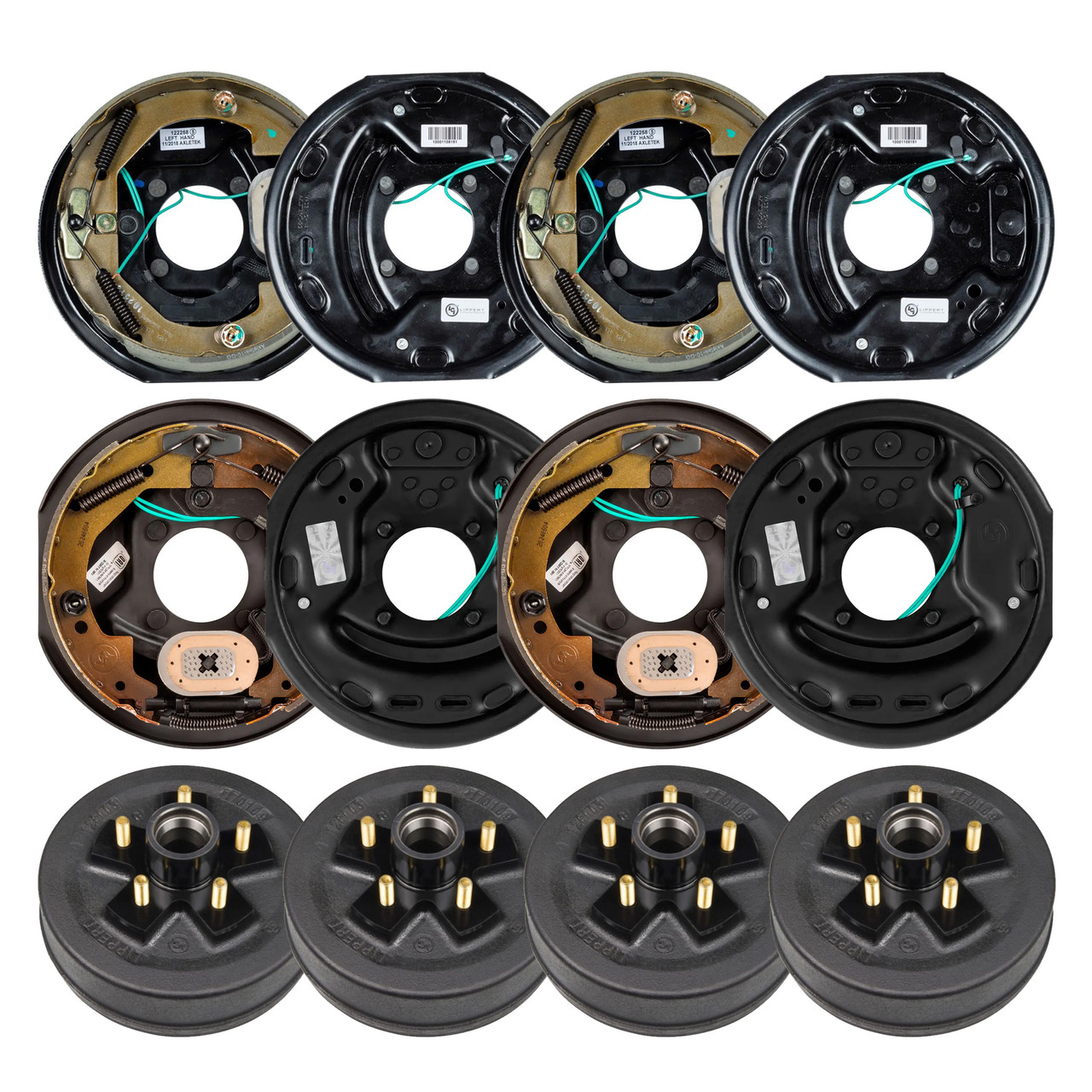 Lippert 10" 3,500 lb Trailer Brake Kit  4 Hubs (5 on 4.5", 1/2" Stud) with 2 Left & 2 Right Electric Trailer Brake Assemblies (10" x 2.25") LIPKITC0CI9 thumbnail 0