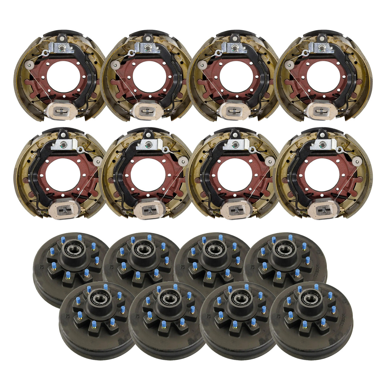 Lippert 12,000 lb Trailer Brake Kit  8 Brake Drum Hubs (8 on 6.5", 5/8" Stud) with 4 Left & 4 Right Electric Brake Assemblies (12.25" x 5") LIPKIT212F5 thumbnail 0