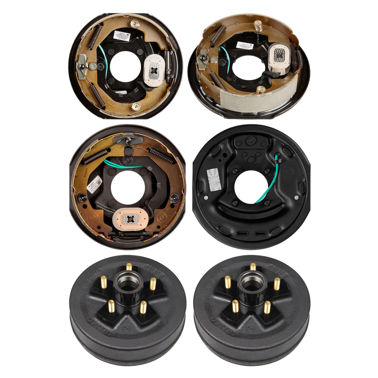 Lippert 10" 3,500 lb Electric Trailer Brake Kit 2 Trailer Brake Hubs (5 on 4.5", 1/2" Stud) with 1 Left & 1 Right Electric Brake Assembly (10" x 2.25") LIPKIT8JEA1 thumbnail 0