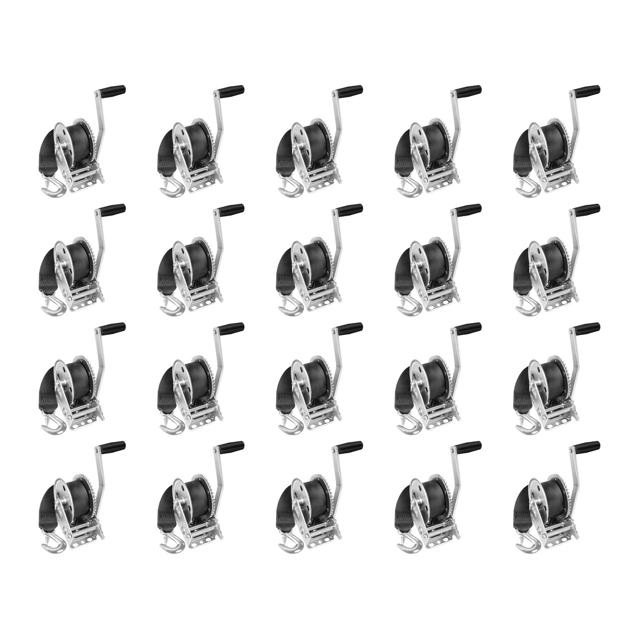 Fulton (20-Pack) Trailer Winch, Single-Speed, 1,500 lbs. Capacity, 20 Foot Strap, 8 Inch Handle, Silver thumbnail 0
