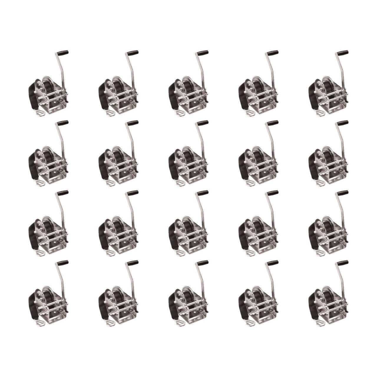 Fulton (20-Pack) Trailer Winch, Two-Speed, 2,600 lbs. Capacity, 20 Foot Strap, 10 Inch Handle, Silver thumbnail 0