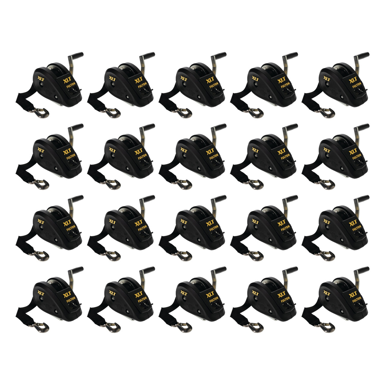 Fulton (20-Pack) XLT® Marine Trailer Winch, Single-Speed, 1,500 lbs. Capacity, 20 Foot Strap, 6 Inch Handle, Black Cover thumbnail 0