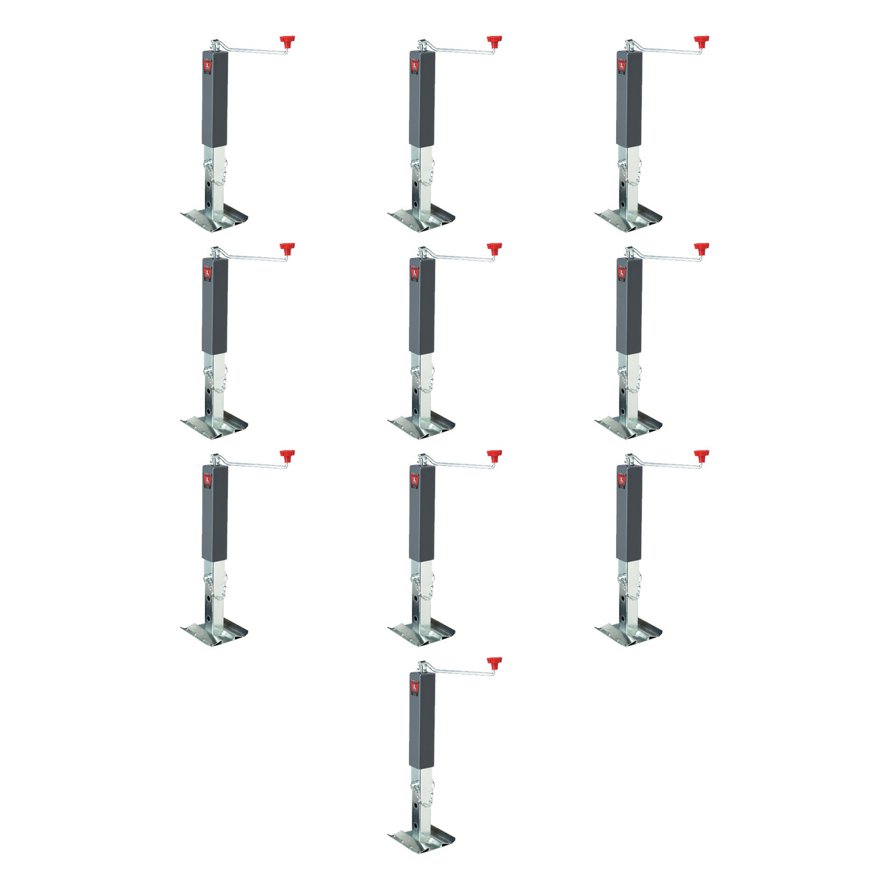 BULLDOG (10-Pack) Square Trailer Jack, No Mount, 10,000 lbs. Support Capacity, Topwind, Weld-On, 10 Inch Travel thumbnail 0