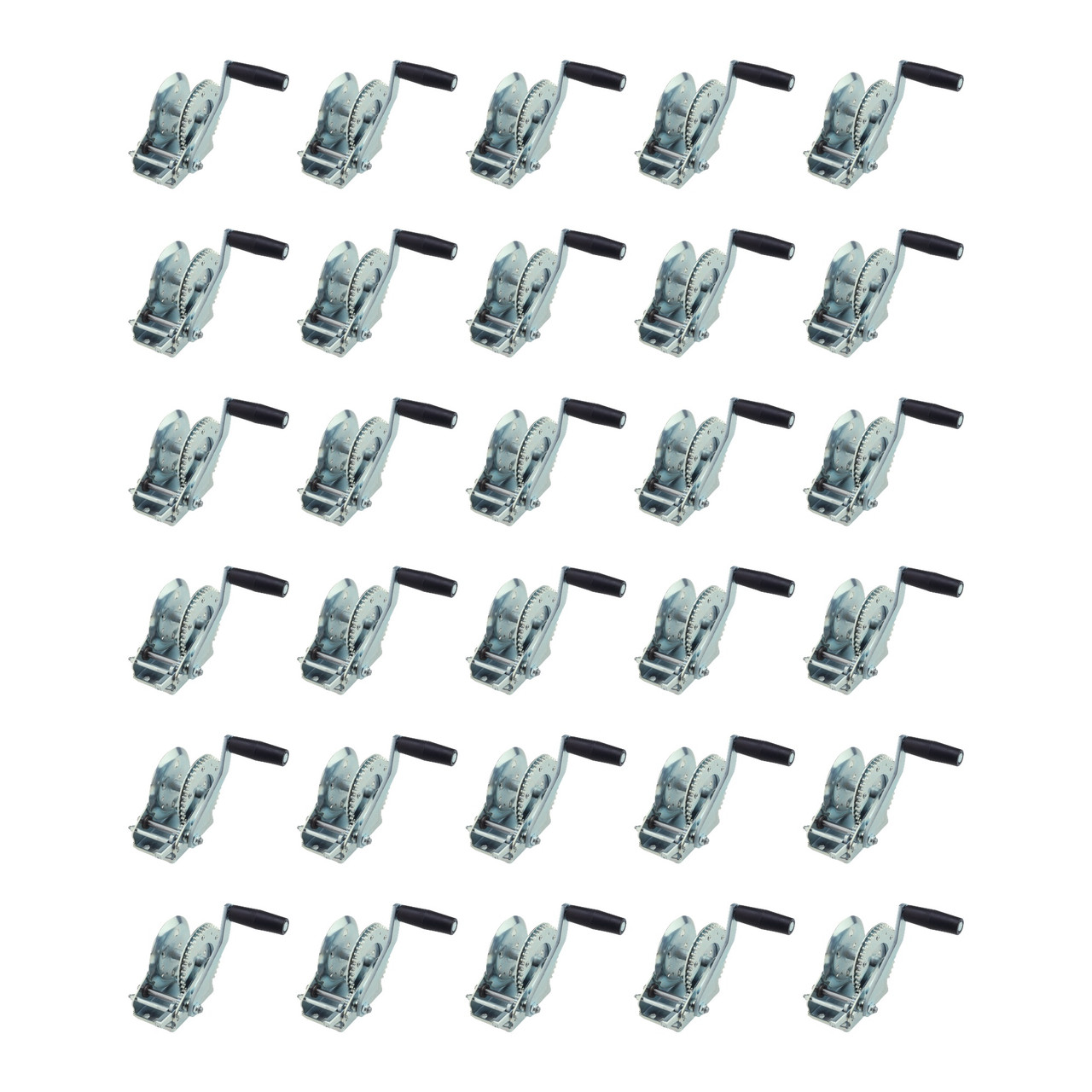 Fulton (30-Pack) Trailer Winch, Single-Speed, 1,500 lbs. Capacity, No Strap, 8 Inch Handle, Silver thumbnail 0