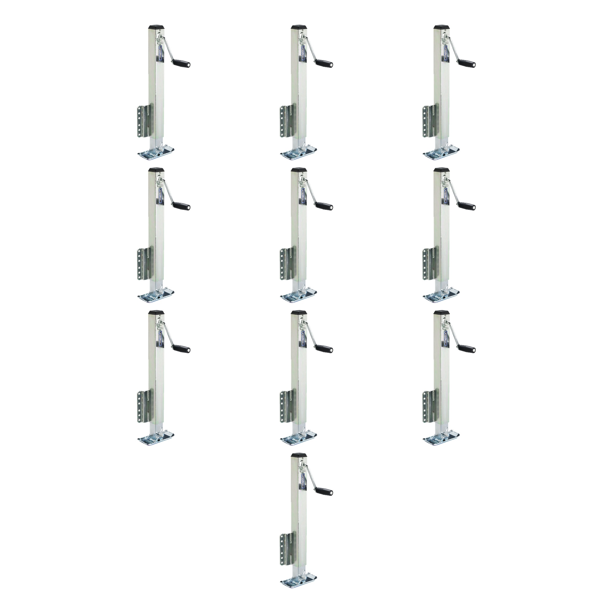 Fulton (10-Pack) Square Trailer Jack, Side Mount, 2,500 lbs. Lift Capacity, Sidewind, Bolt-On, 28 Inch Travel thumbnail 0