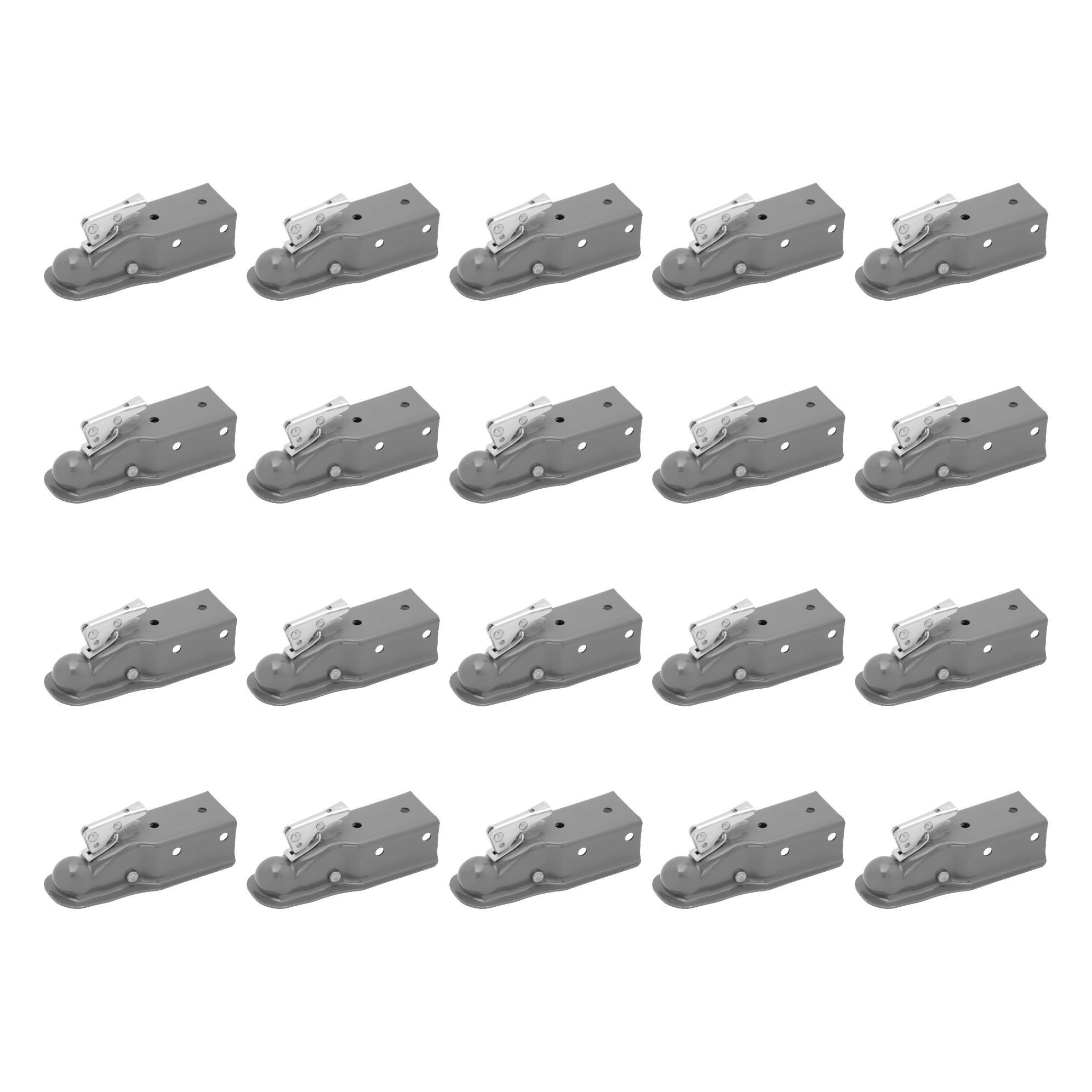 Fulton (20-Pack) Straight Coupler, 2 Inch Diameter, 5,000 lbs. Capacity, 3 Inch Channel Width, Gray