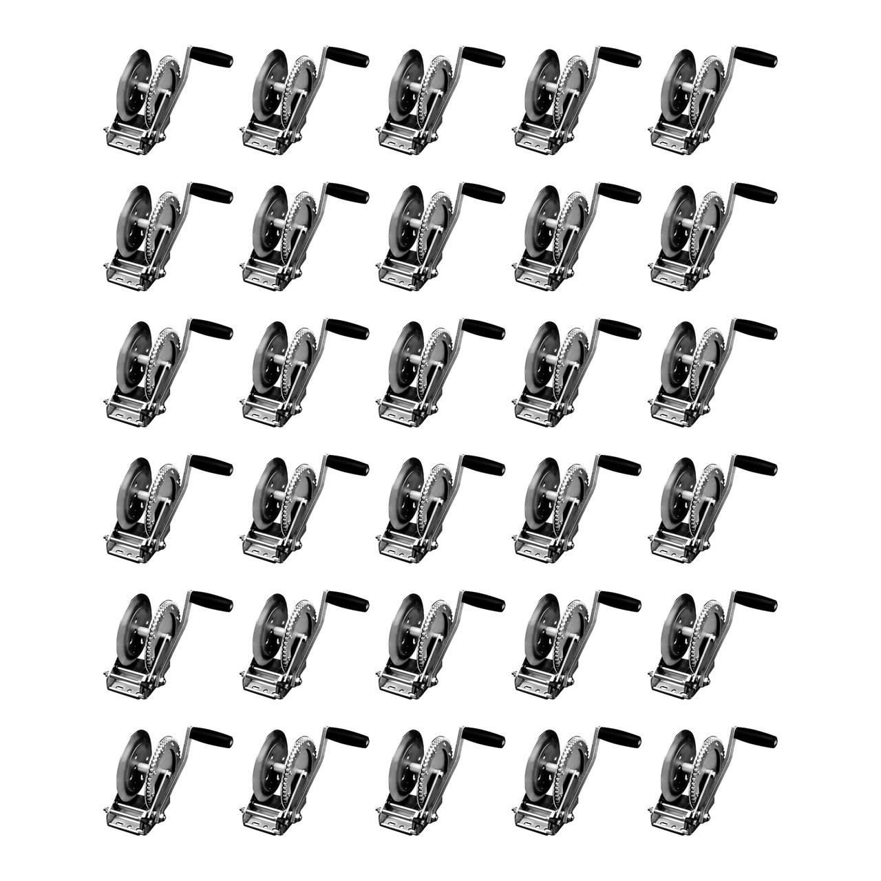 Fulton (30-Pack) Trailer Winch, Single-Speed, 1,800 lbs. Capacity, No Strap, 8 Inch Handle, Silver thumbnail 0