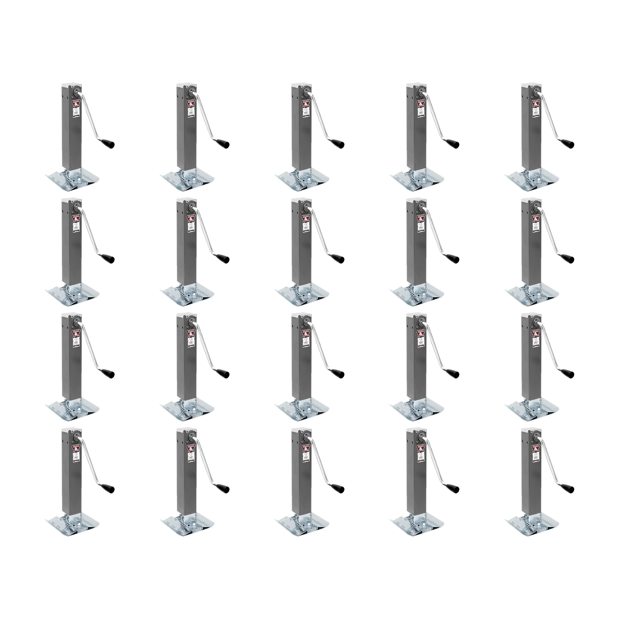 BULLDOG (20-Pack) Square Trailer Jack, No Mount, 10,000 lbs. Support Capacity, Sidewind, Weld-On, 10 Inch Travel thumbnail 0