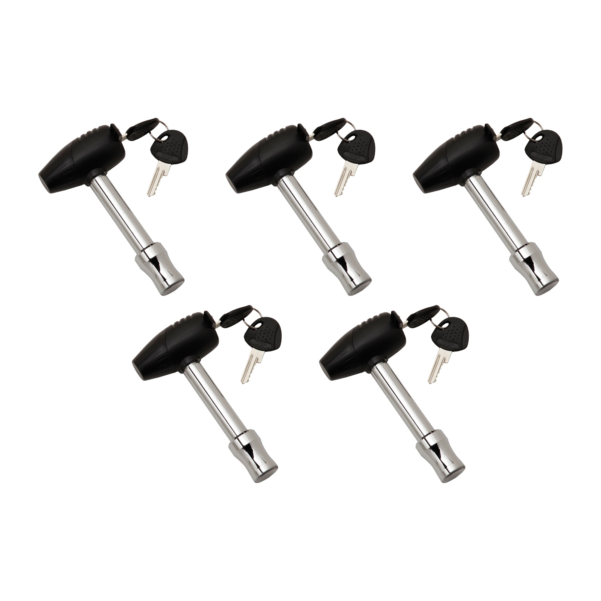 BULLDOG (5-Pack) Trailer Hitch Lock, Fits 1-1/4 Inch & 2 Inch Square Receivers, 1/2 Inch & 5/8 Inch Pin Diameter, Easy Access thumbnail 0