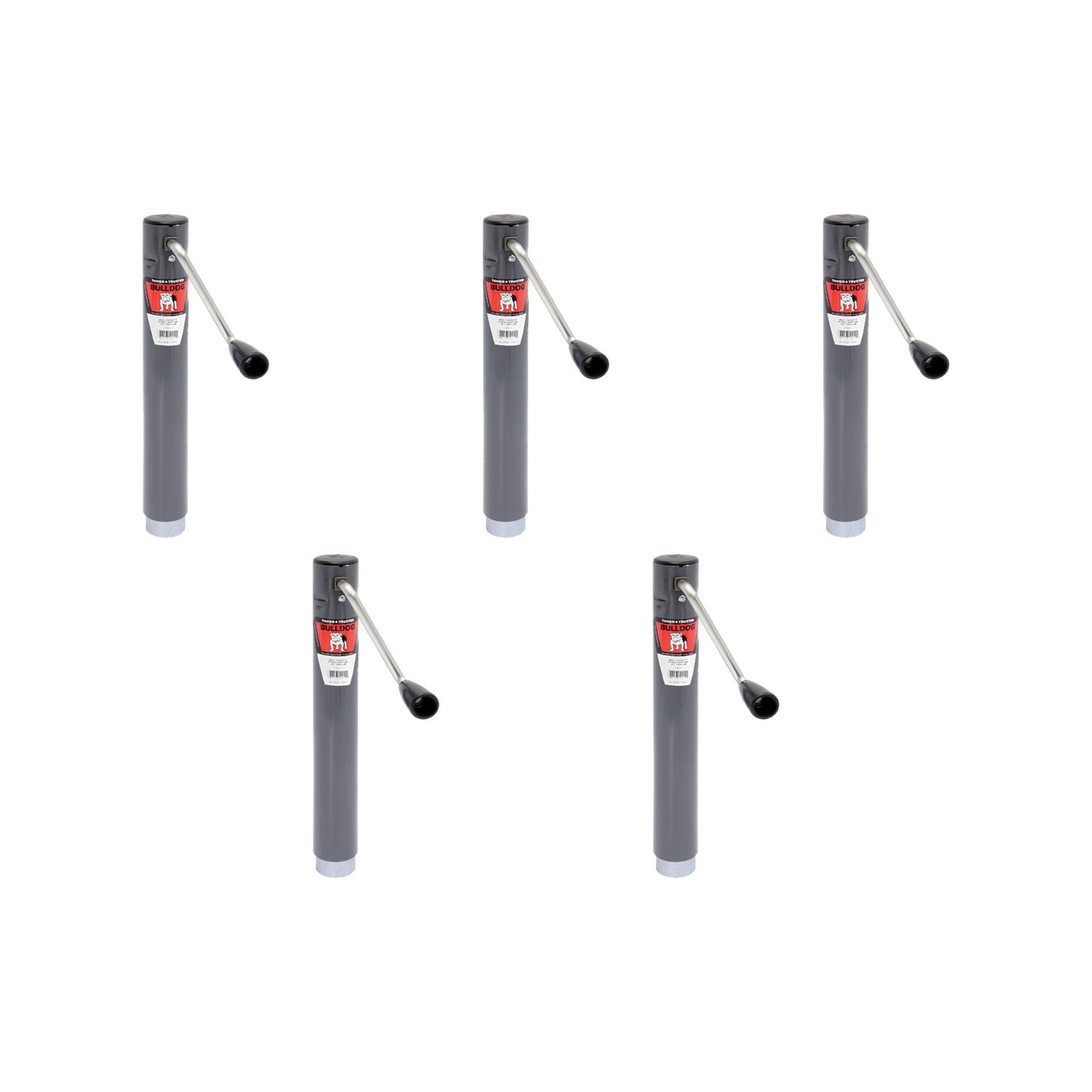 BULLDOG (5-Pack) Round Trailer Jack, No Mount, 2,000 lbs. Lift Capacity, Sidewind, Weld-On, 10 Inch Travel thumbnail 0