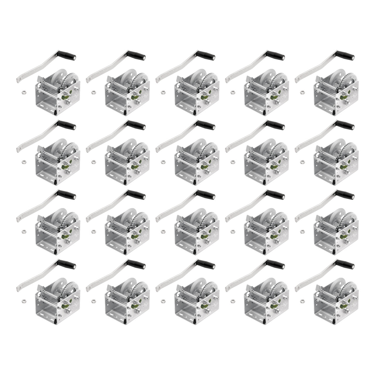 Fulton (20-Pack) Trailer Winch, Two-Speed, 2,000 lbs. Capacity, No Strap, 6.25 Inch Handle, Silver thumbnail 0