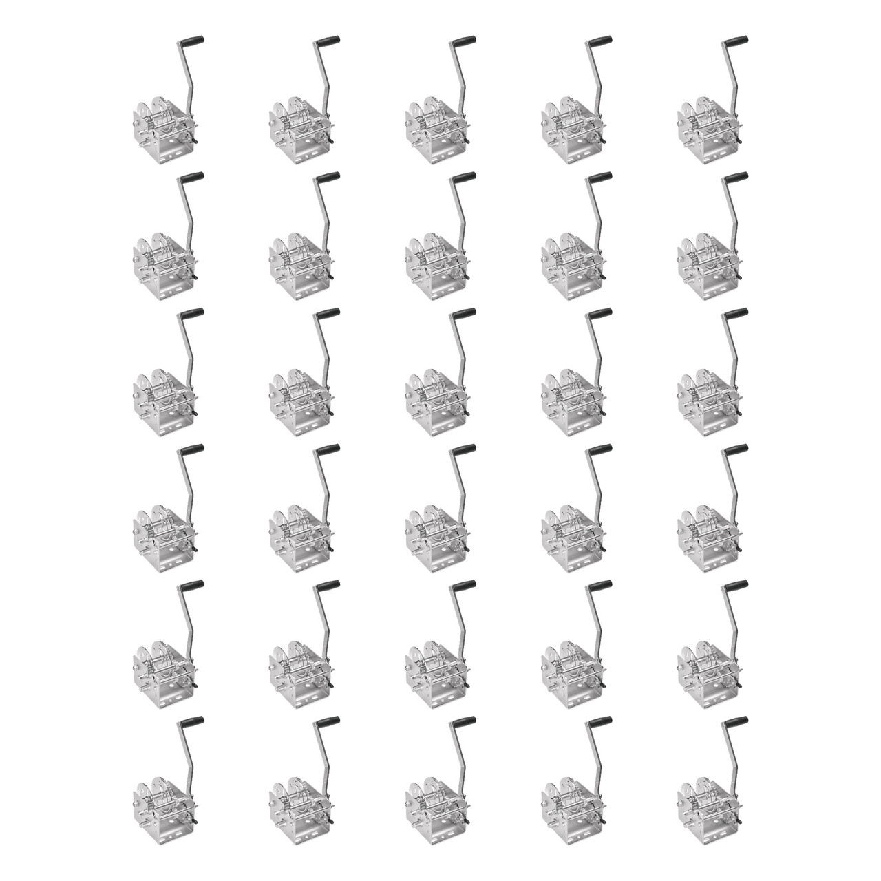 Fulton (30-Pack) Trailer Winch, Two-Speed, 2,000 lbs. Capacity, No Strap, 10 Inch Handle, Silver thumbnail 0