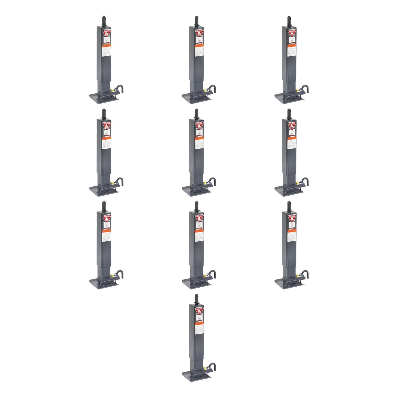 BULLDOG (10-Pack) HD Square Trailer Jack, 12,000 lbs. Support Capacity, Topwind, 12-1/2 Inch Travel, No Handle thumbnail 0