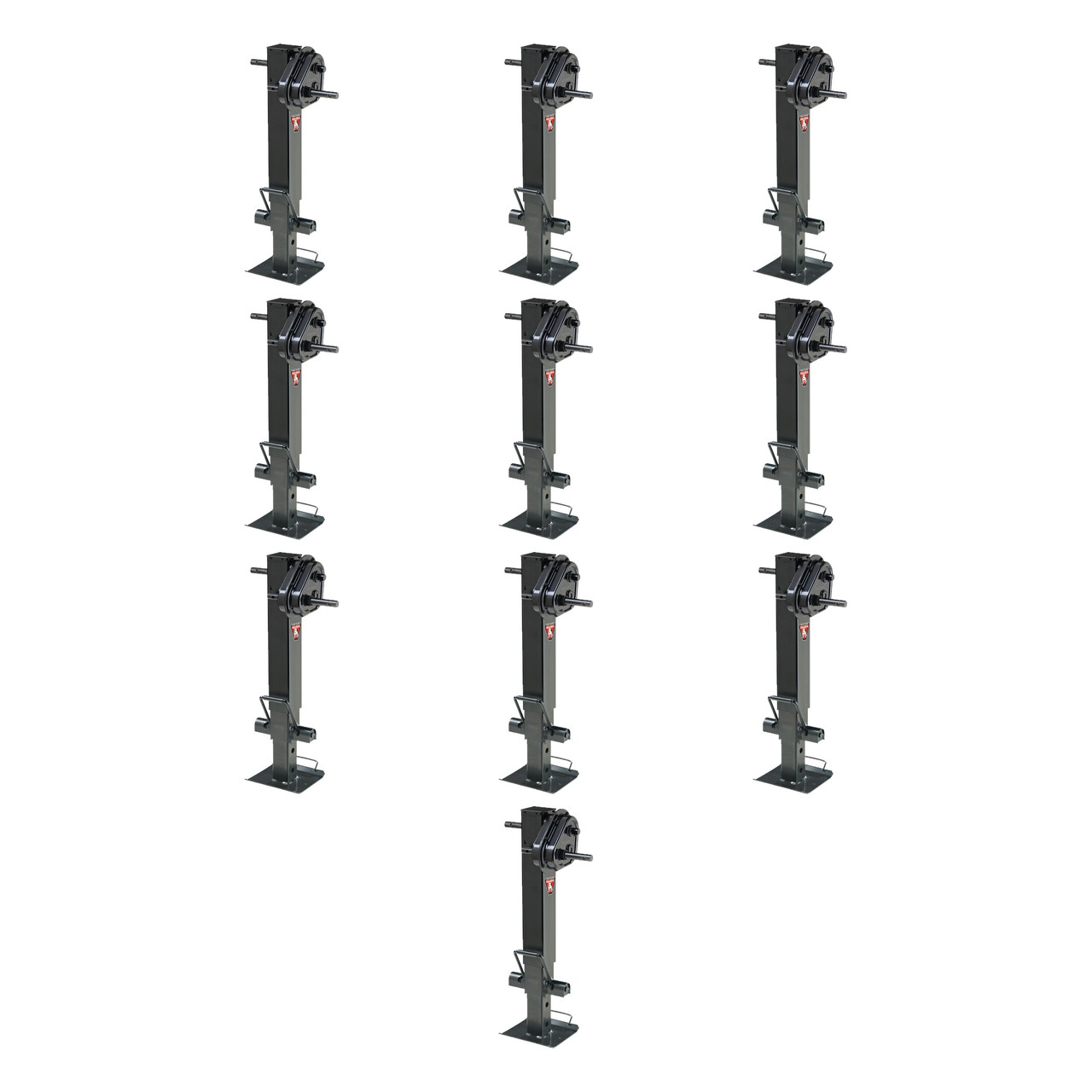 BULLDOG (10-Pack) Twin Cam 2-Speed Square Trailer Jack, 25,000 lbs. Support Capacity, Sidewind, 12-1/2 Inch Travel, Spring Return, Crank Sold Separately thumbnail 0