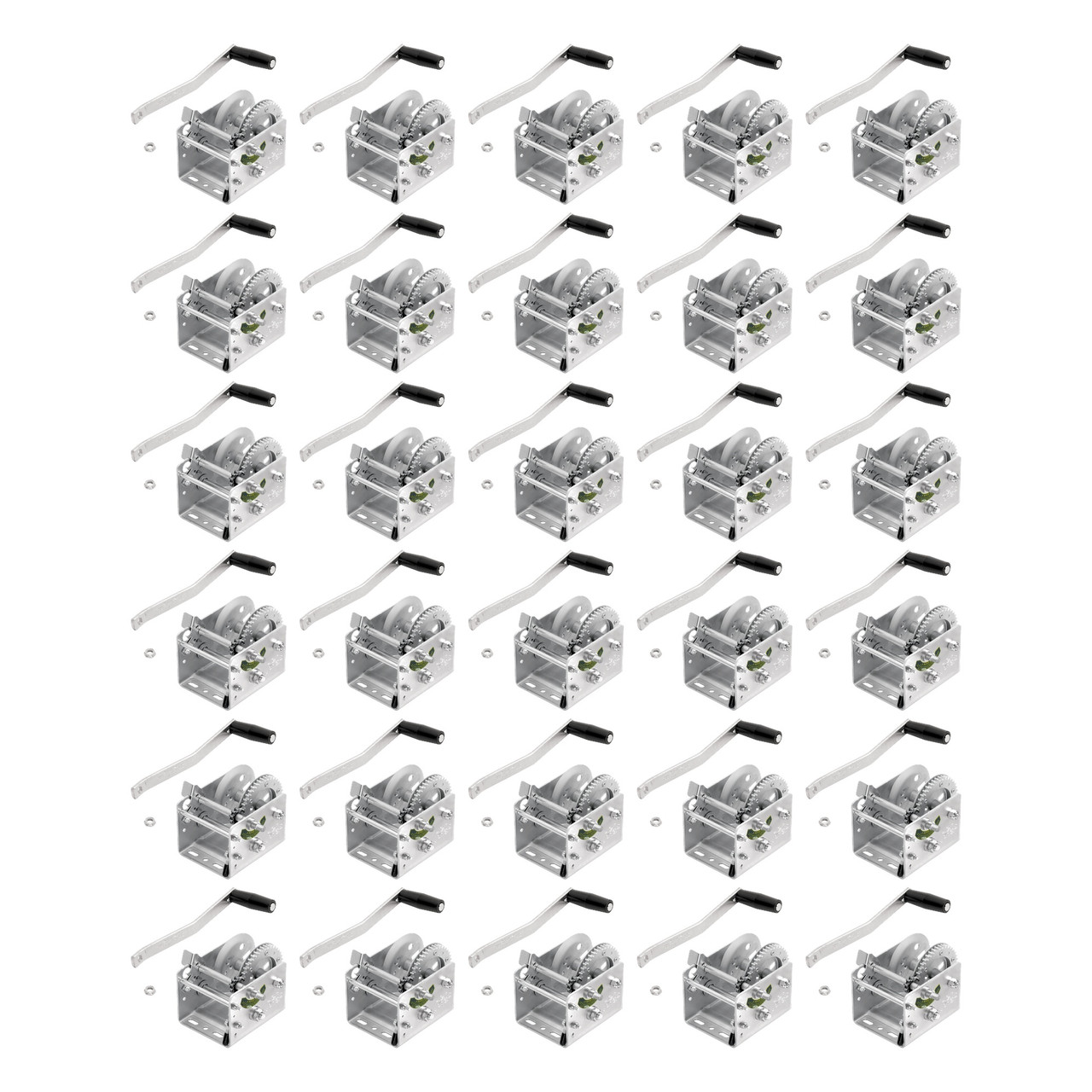 Fulton (30-Pack) Trailer Winch, Two-Speed, 2,000 lbs. Capacity, No Strap, 6.25 Inch Handle, Silver thumbnail 0