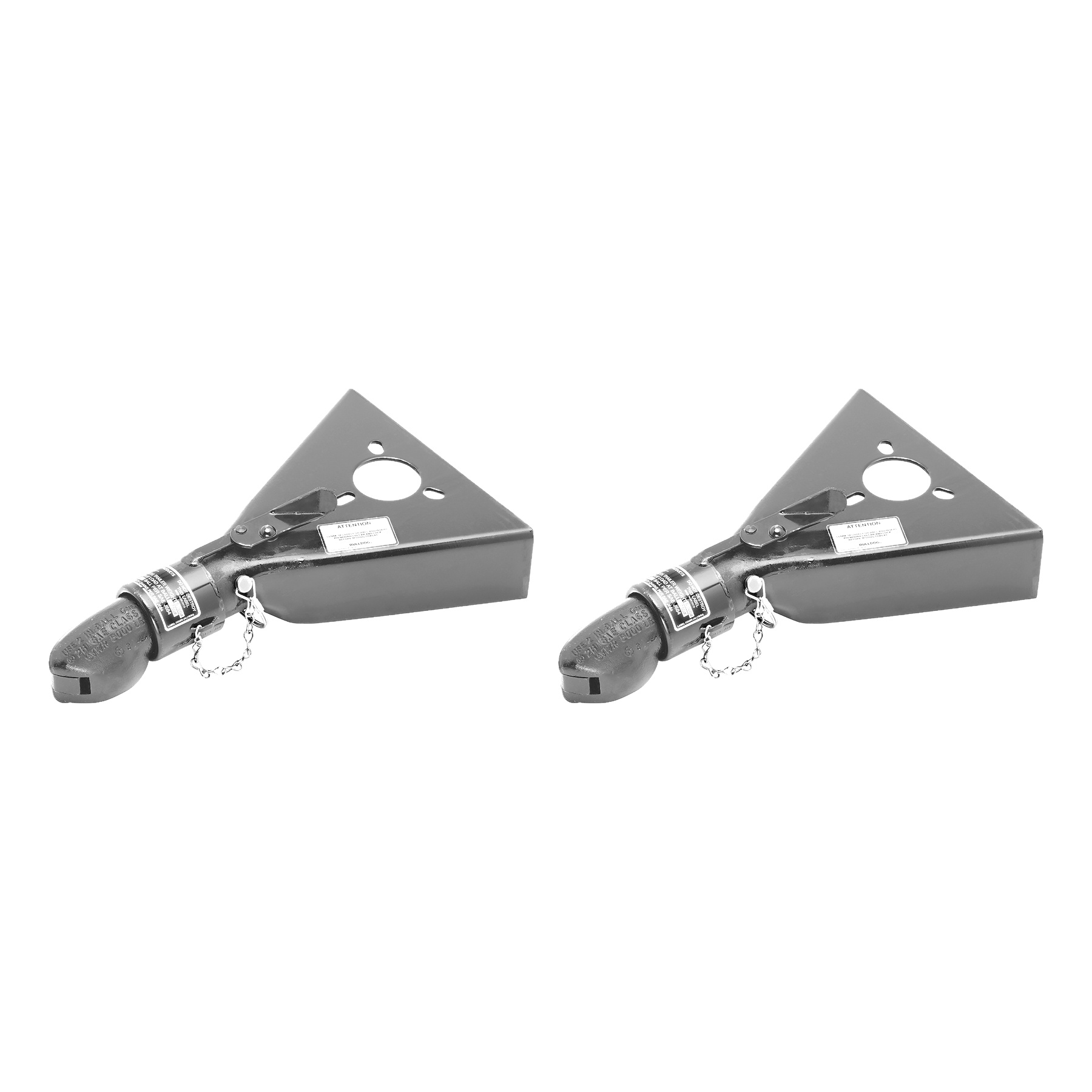 BULLDOG (2-Pack) Collar-Lok A-Frame Coupler, 2 Inch Diameter, Low-Profile Latch, 5,000 lbs. Capacity, Gray thumbnail 0