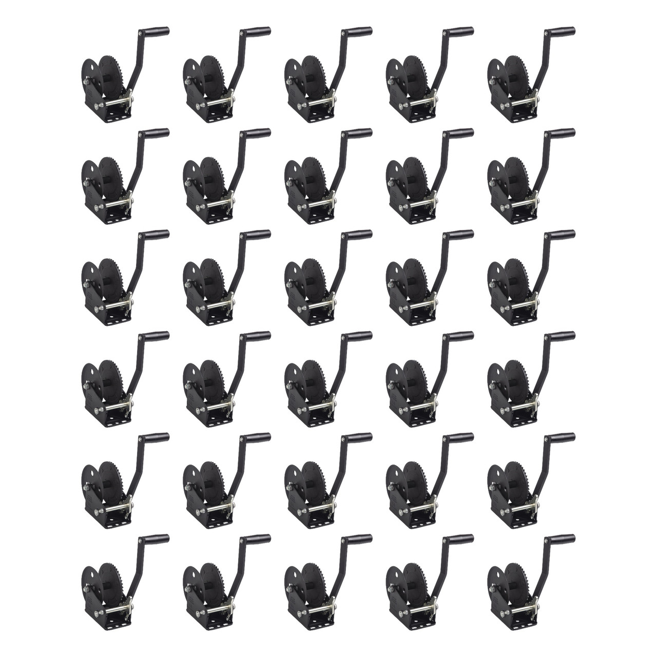 Fulton (30-Pack) Trailer Winch, Single-Speed, 1,500 lbs. Capacity, No Strap, 8 Inch Handle, Black thumbnail 0
