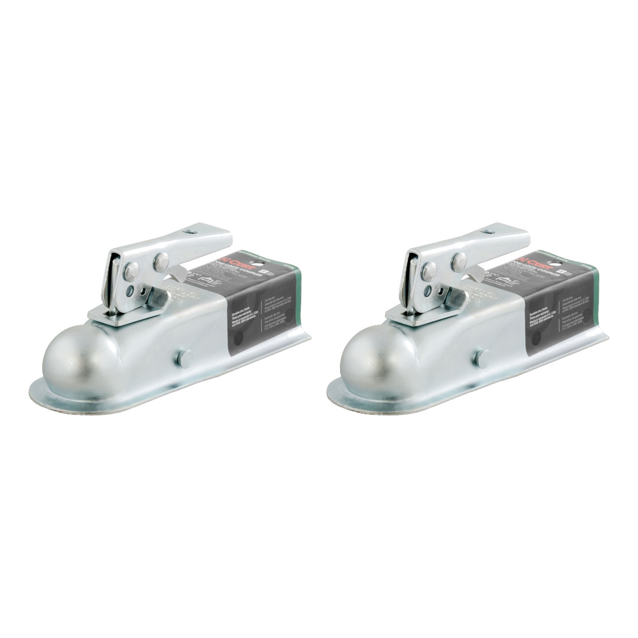 CURT (2-Pack) 1-7/8" Straight-Tongue Coupler with Posi-Lock (2" Channel, 2,000 lbs, Zinc) thumbnail 0