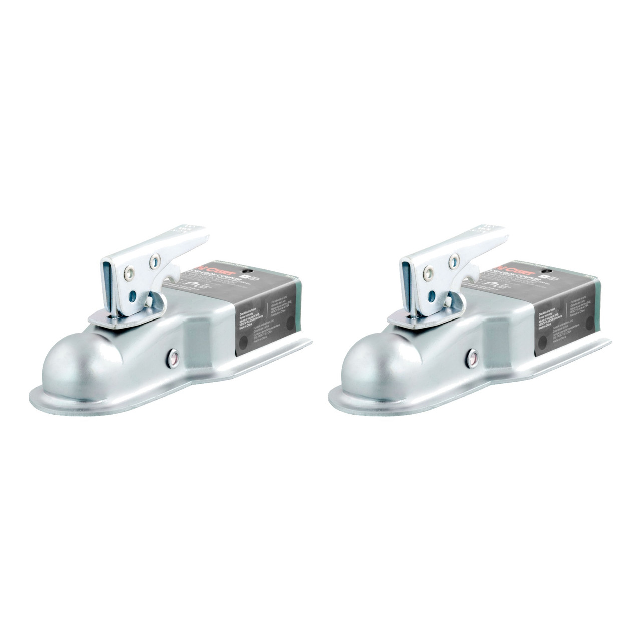 CURT (2-Pack) 1-7/8" Straight-Tongue Coupler with Posi-Lock (3" Channel, 2,000 lbs, Zinc) thumbnail 0