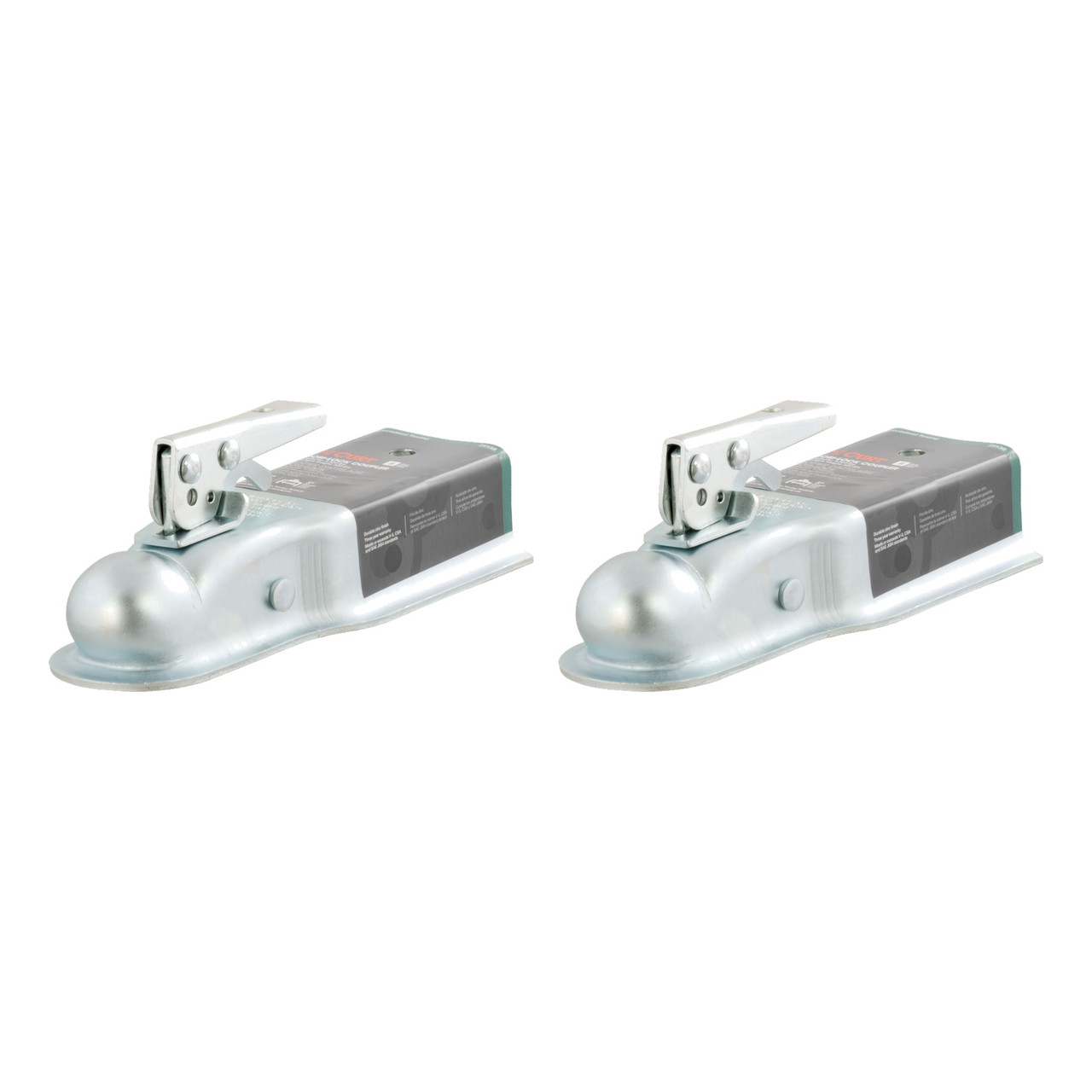 CURT (2-Pack) 2" Straight-Tongue Coupler with Posi-Lock (3" Channel, 3,500 lbs, Zinc) thumbnail 0