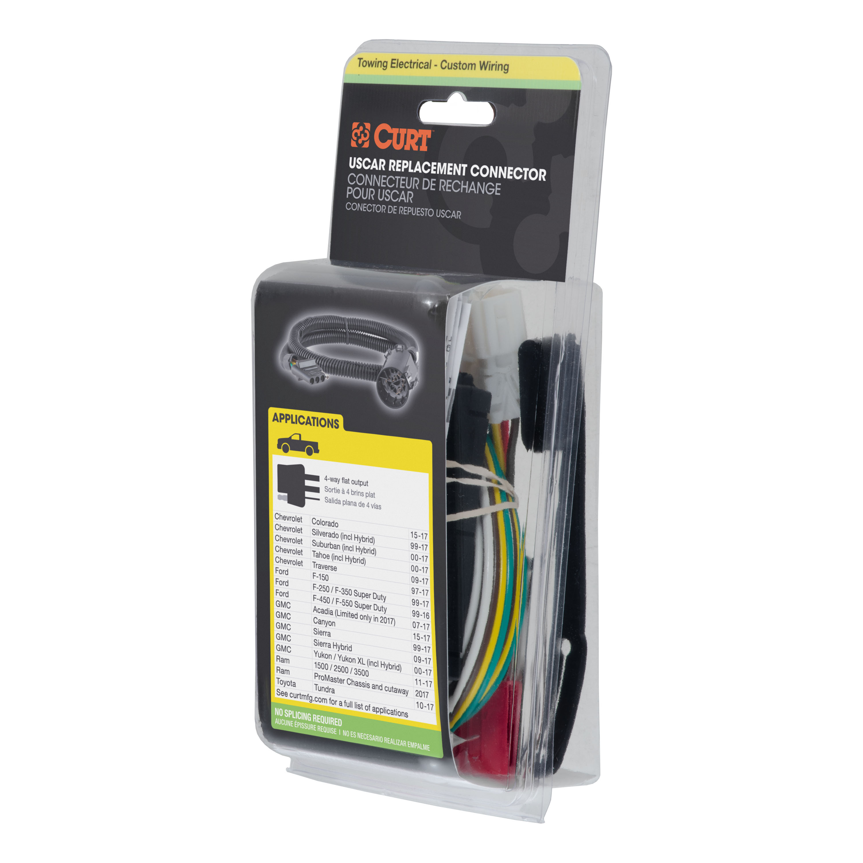 CURT Replacement OE 4-Way Flat Socket (Plugs into USCAR) Trailer Connector Kit thumbnail 6