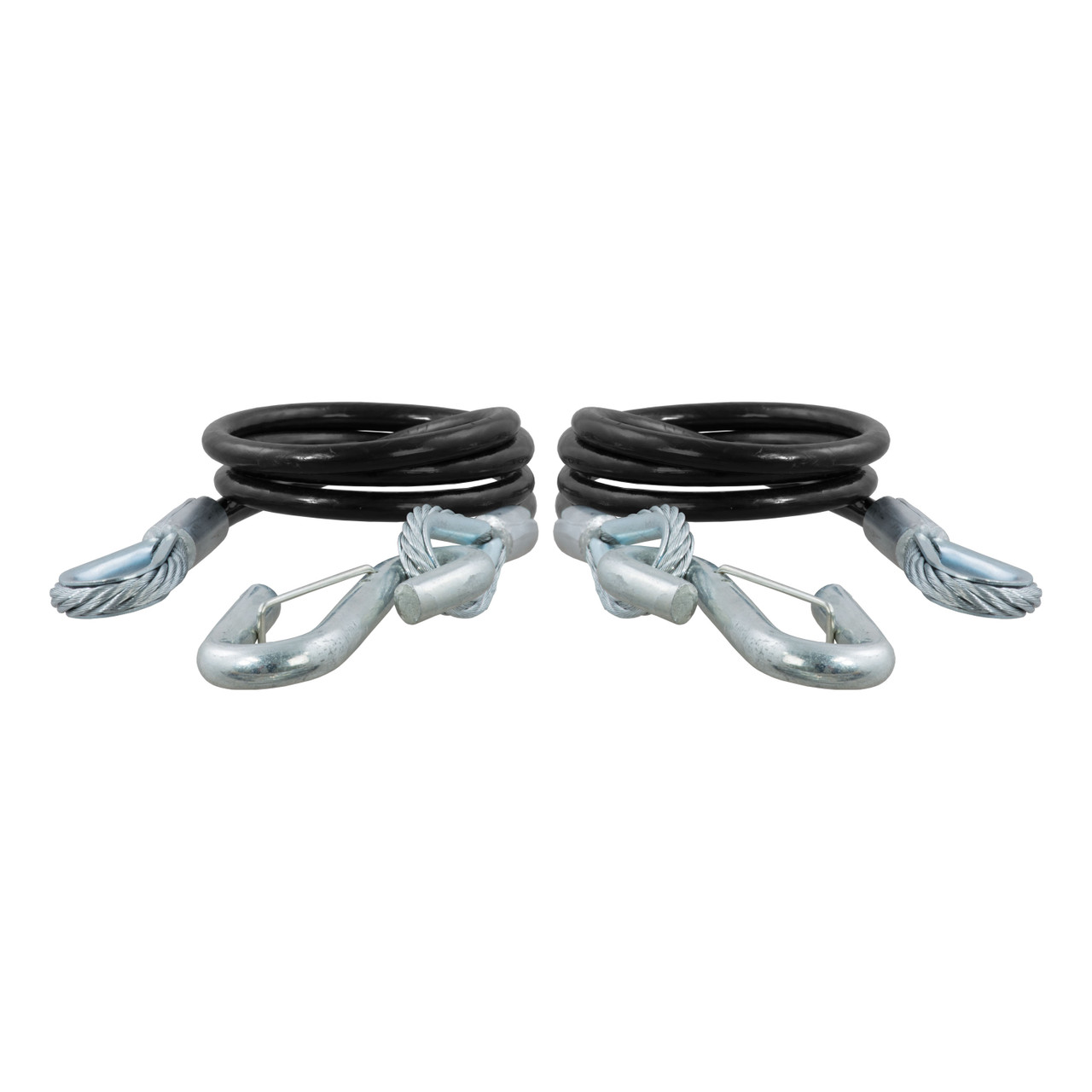CURT 44-1/2" Safety Cables with 2 Snap Hooks (5,000 lbs, Vinyl-Coated, 2-Pack) Trailer Hitch thumbnail 0